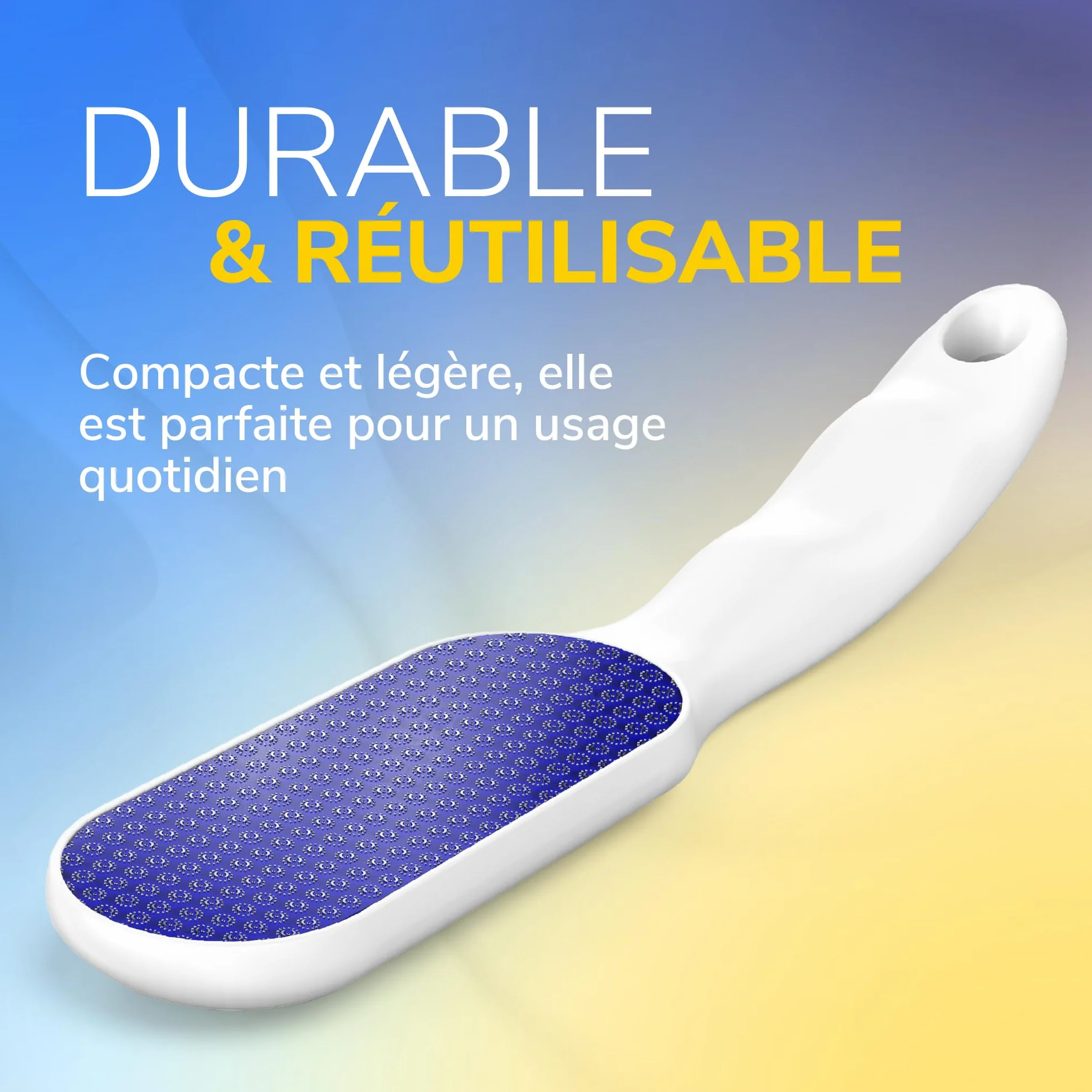 Dr. Scholl’s Râpe Pieds Manuelle en Nano Verre – Élimine Peau Dure et Callosités – Etanche, Lavable