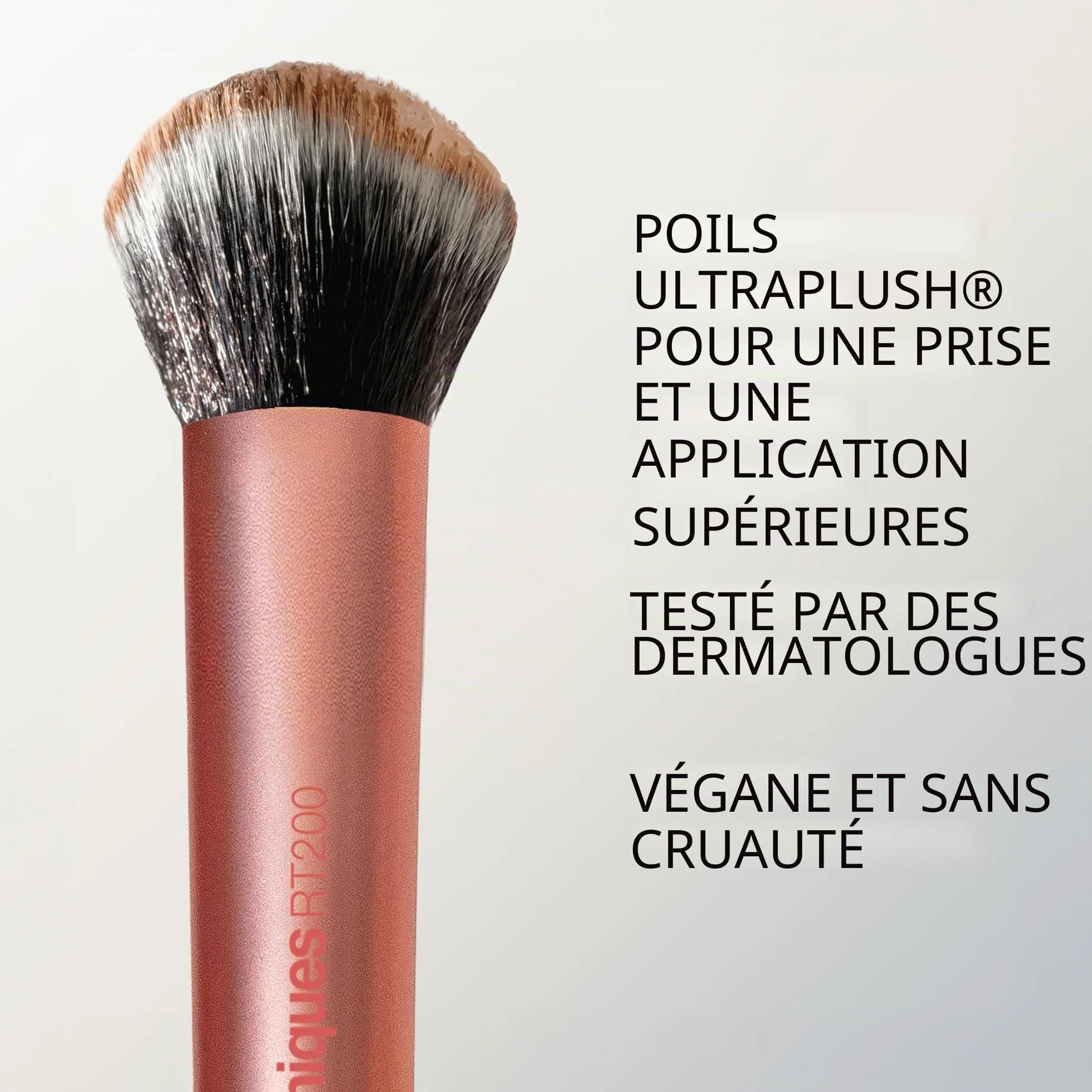Real Techniques Pinceau de maquillage Expert visage fond de teint liquide crème fard à joues poudre bronzante couverture modulable