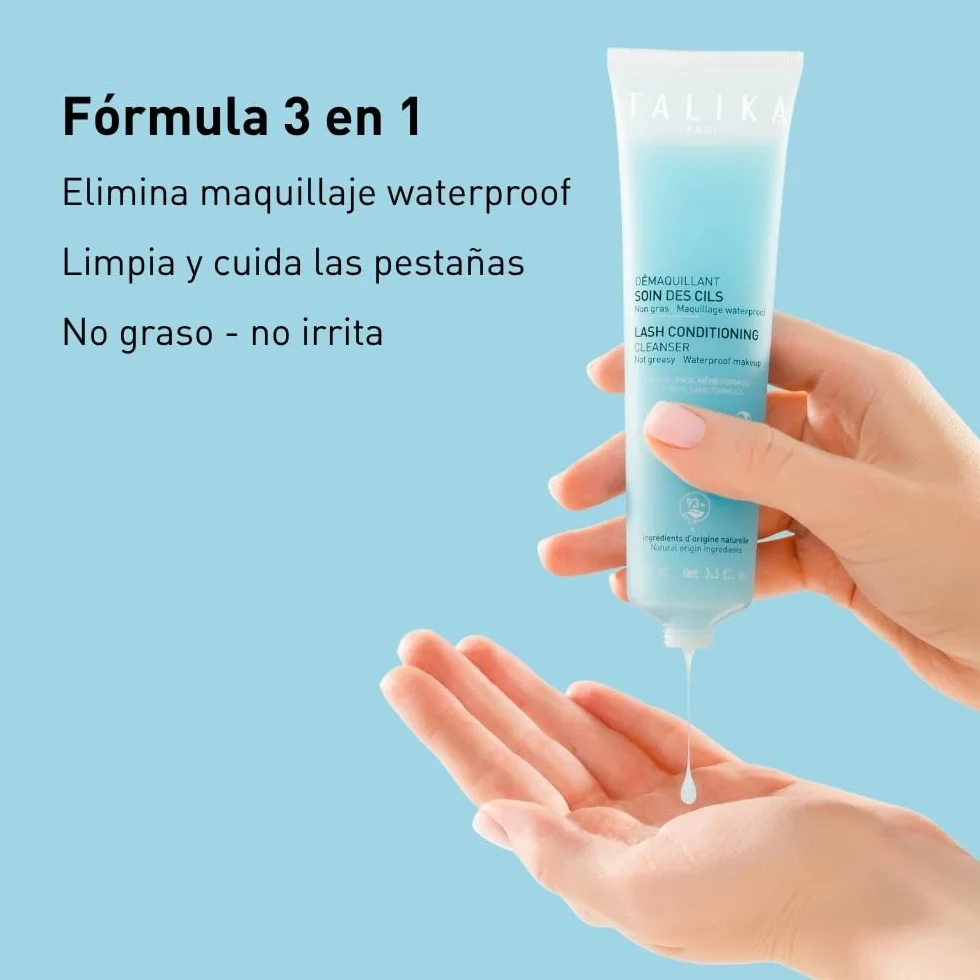 Talika Gel démaquillant sans rinçage pour yeux sensibles et cils fragiles, non gras, waterproof