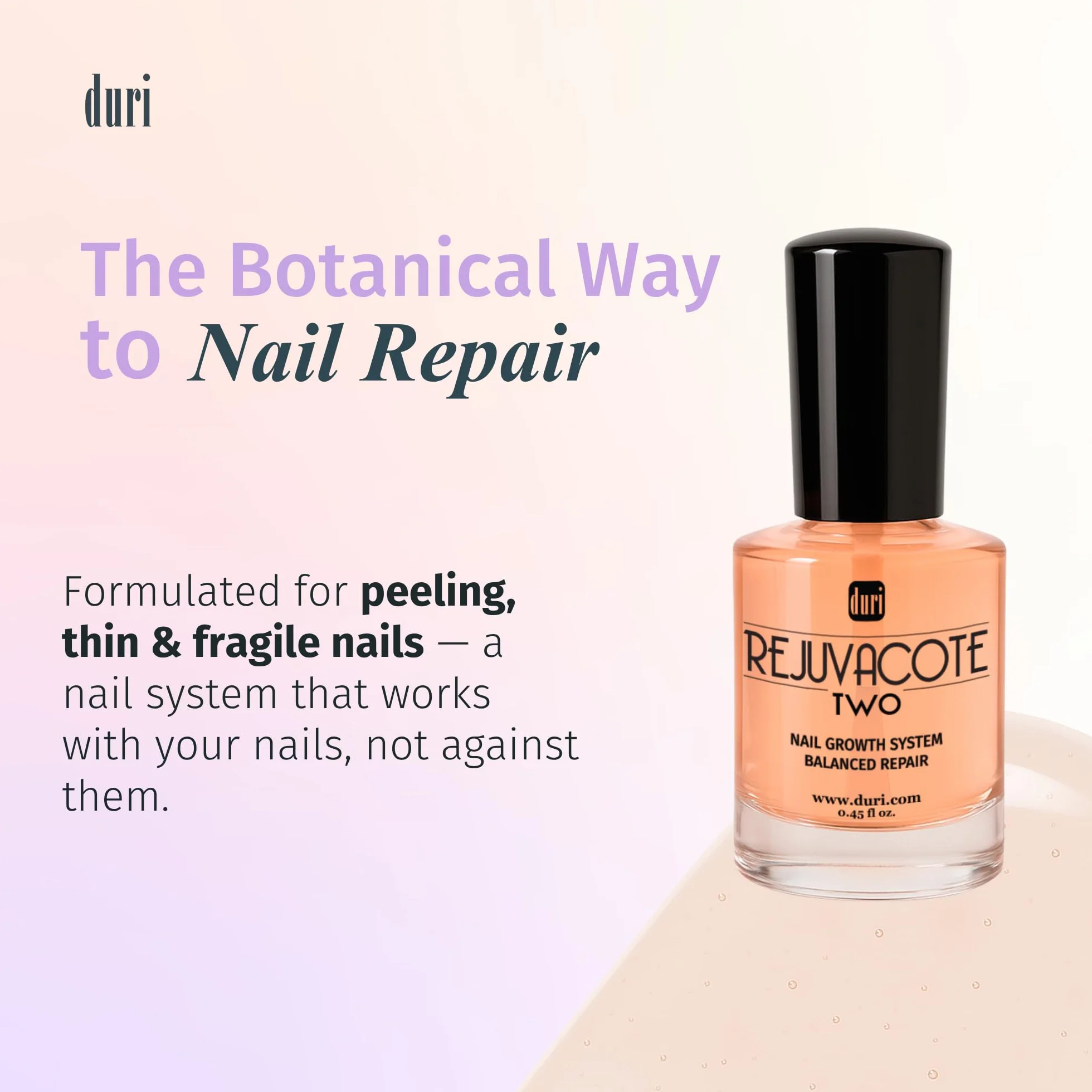 Duri Rejuvacote 2 Nail Growth System Base and Top Coat, 13.3 ml.