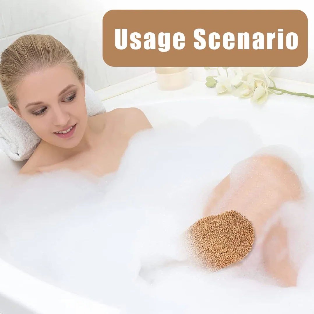 Sangle Lave Dos Eponge Exfoliante Dos Ceinture de Massage avec Gant Exfoliant Chanvre Naturelle pour Corps Femme Homme Bain Douche