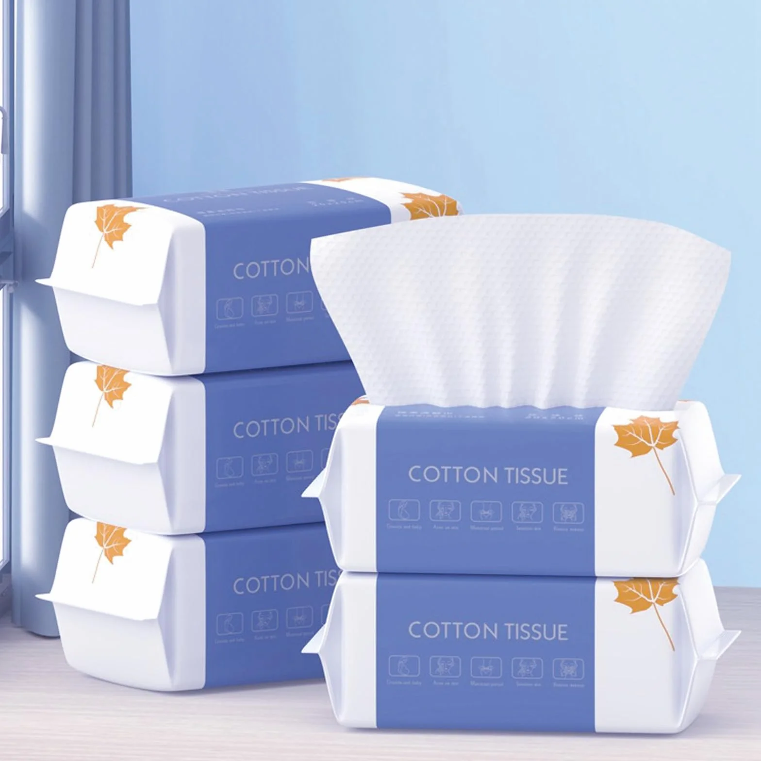 Serviettes Visage Jetables 100 Unités Mouchoirs en Coton Lingettes Faciales Nettoyage Soins Peau Démaquillage