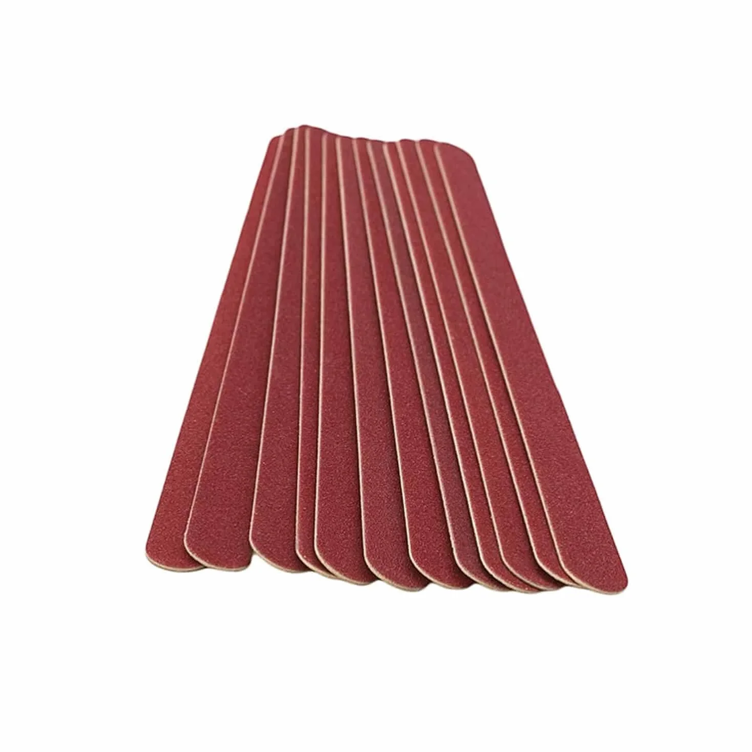 Limes à ongles professionnelles en bois et papier abrasif double face - Lot de 20 - 16,5 x 1 cm