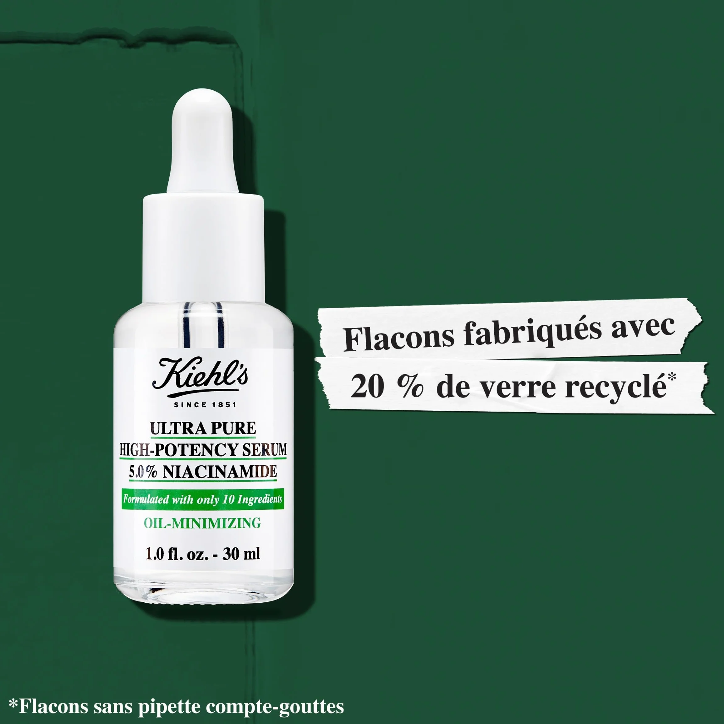 Kiehl's Ultra Pure High-Potency Sérum 5,0% Niacinamide Visage Concentré Peaux Grasses 30 ml