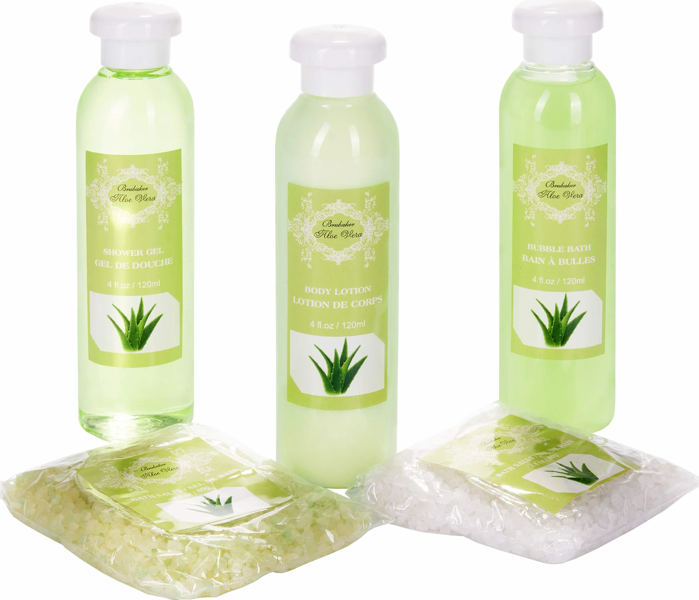 BRUBAKER Cosmetics Coffret de bain Aloe vera 10 Pièces Armoire en Bois