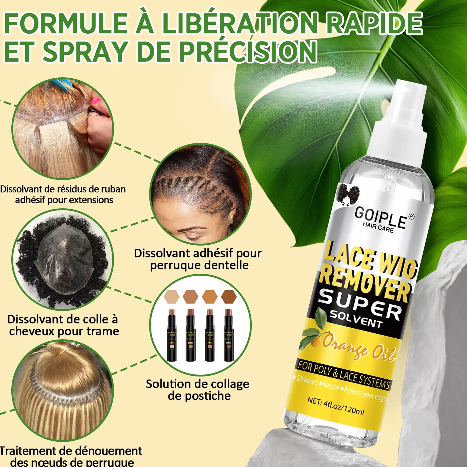 Dissolvant Extension Adhesive, Dissolvant De Bande Pour Extensions De Cheveux, Dissolvant Extension Keratine, 4 Fl Oz