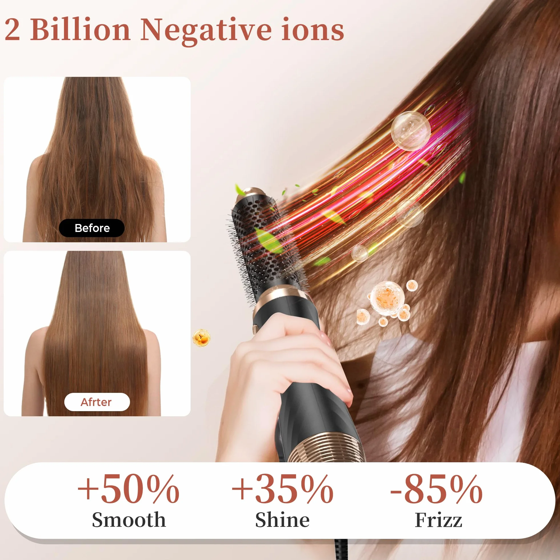 OKWRAP Air Styler 6 en 1 Brosse Soufflante Seche Cheveux Fer a Boucler Set de Coiffure