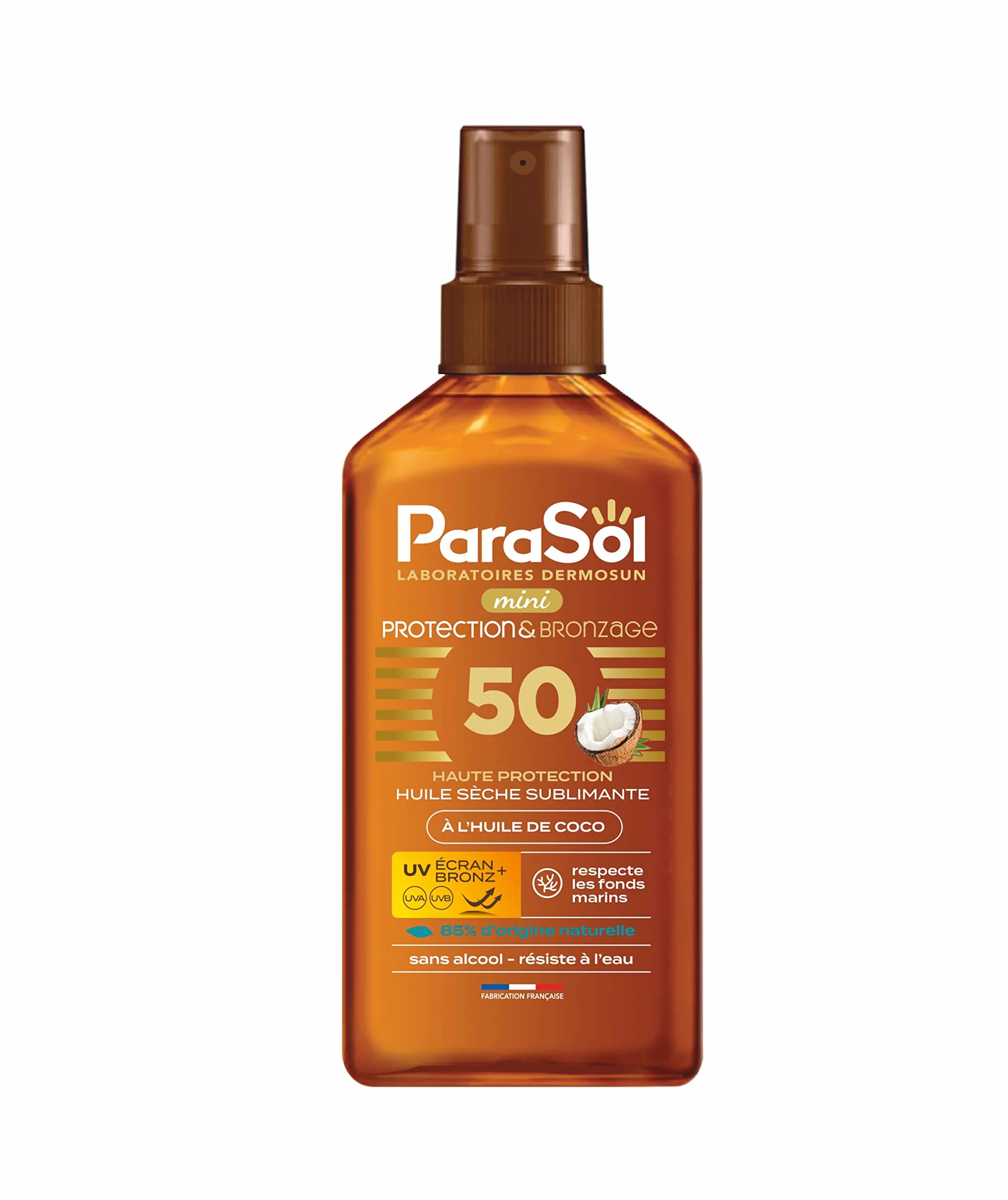Parasol Spray Mini Huile Sèche 50 FPS Protection Bronzage