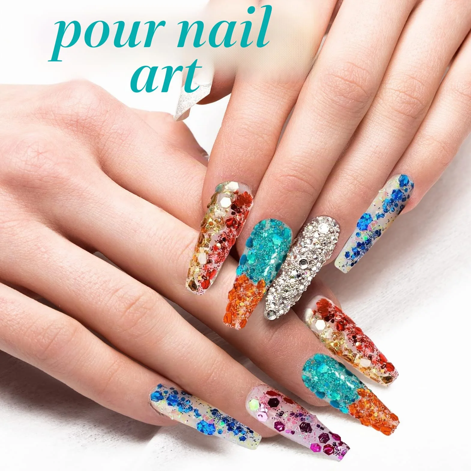 48 Couleurs Paillettes Holographiques Poudre Brillante pour Maquillage Visage Ongles Cheveux Fête DIY