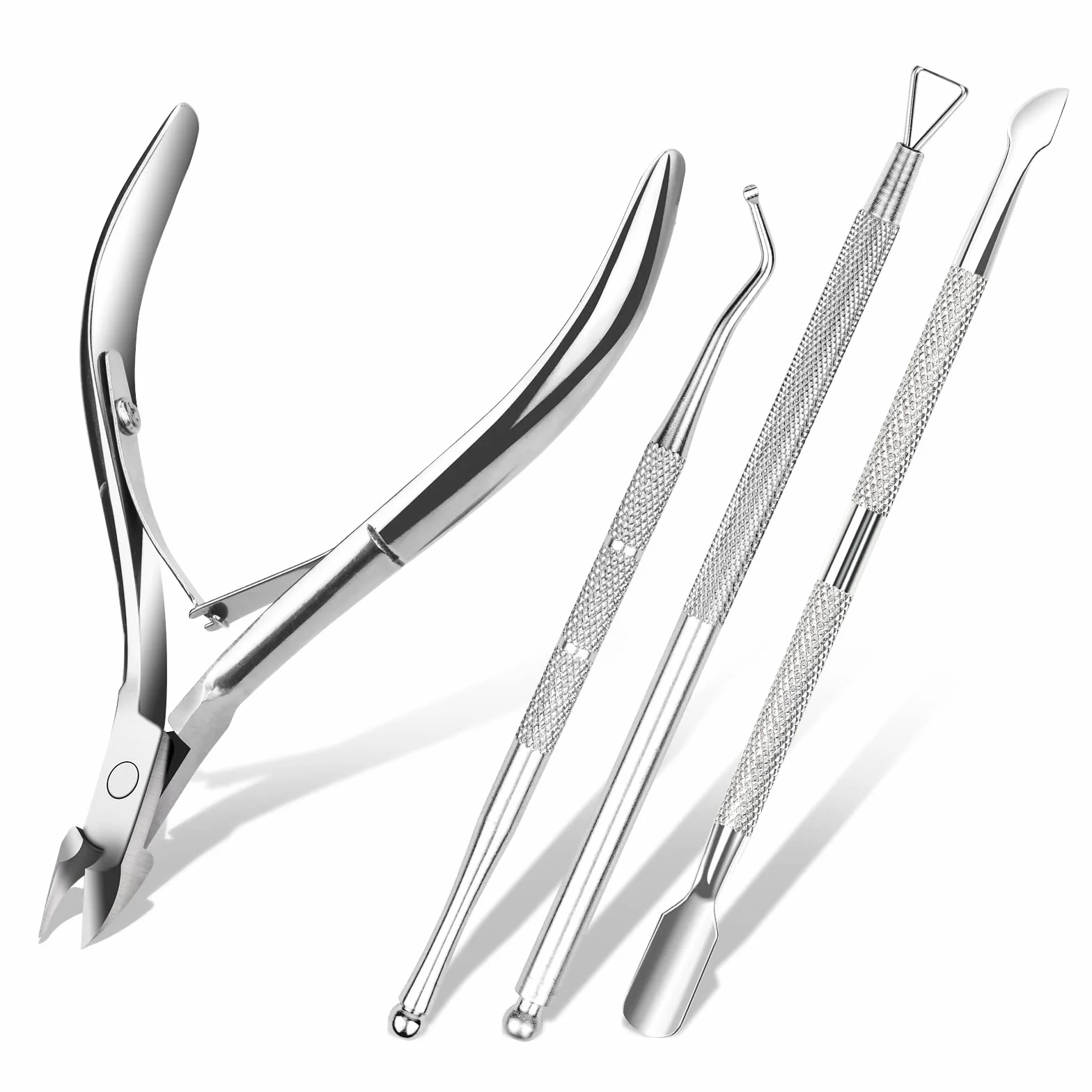 Pinces à Cuticules 4 en 1 Acier Inoxydable Professionnel Trousse Manucure Pédicure