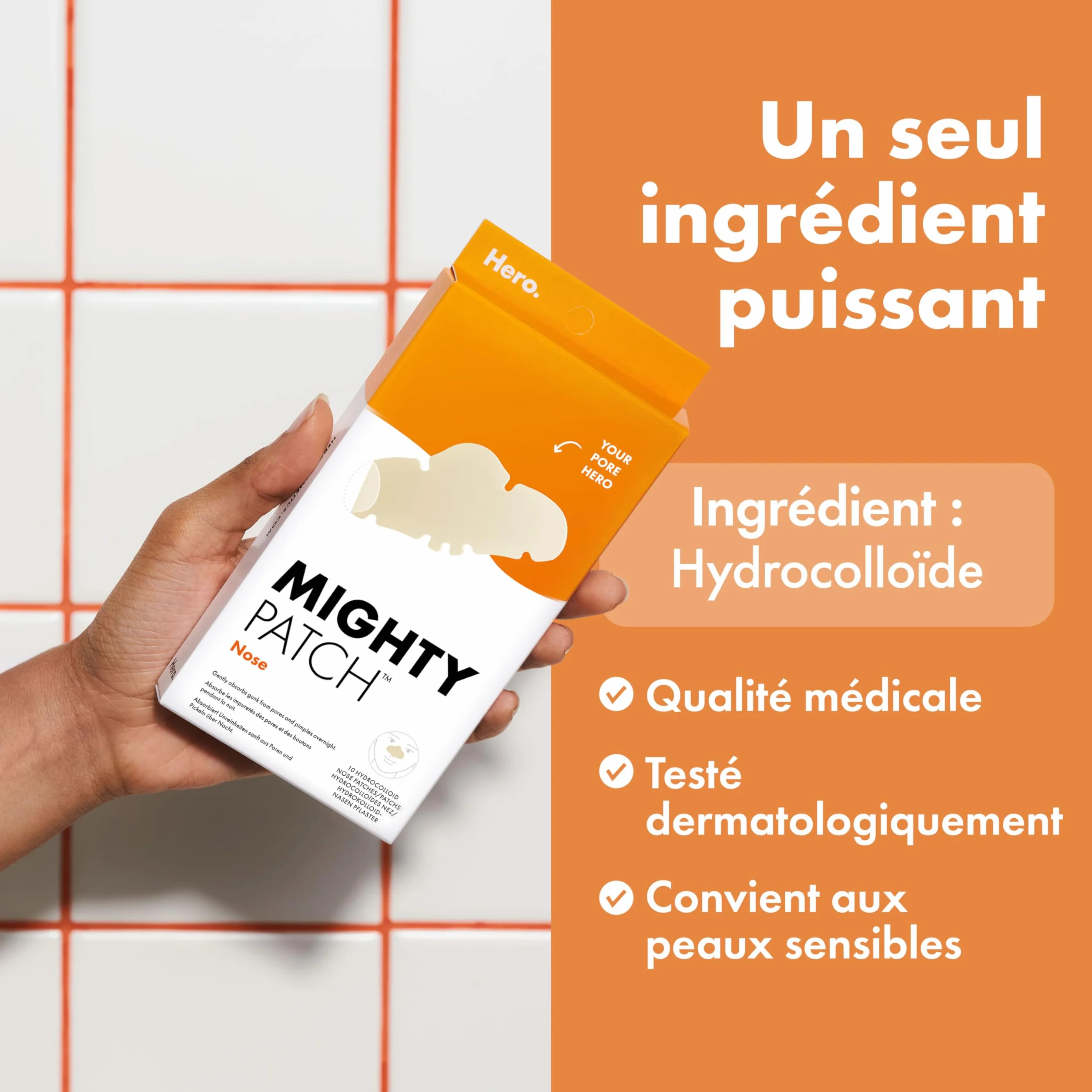 Hero Mighty Patch Nose: Patch anti-acné Hydrocolloïde 10 pièces