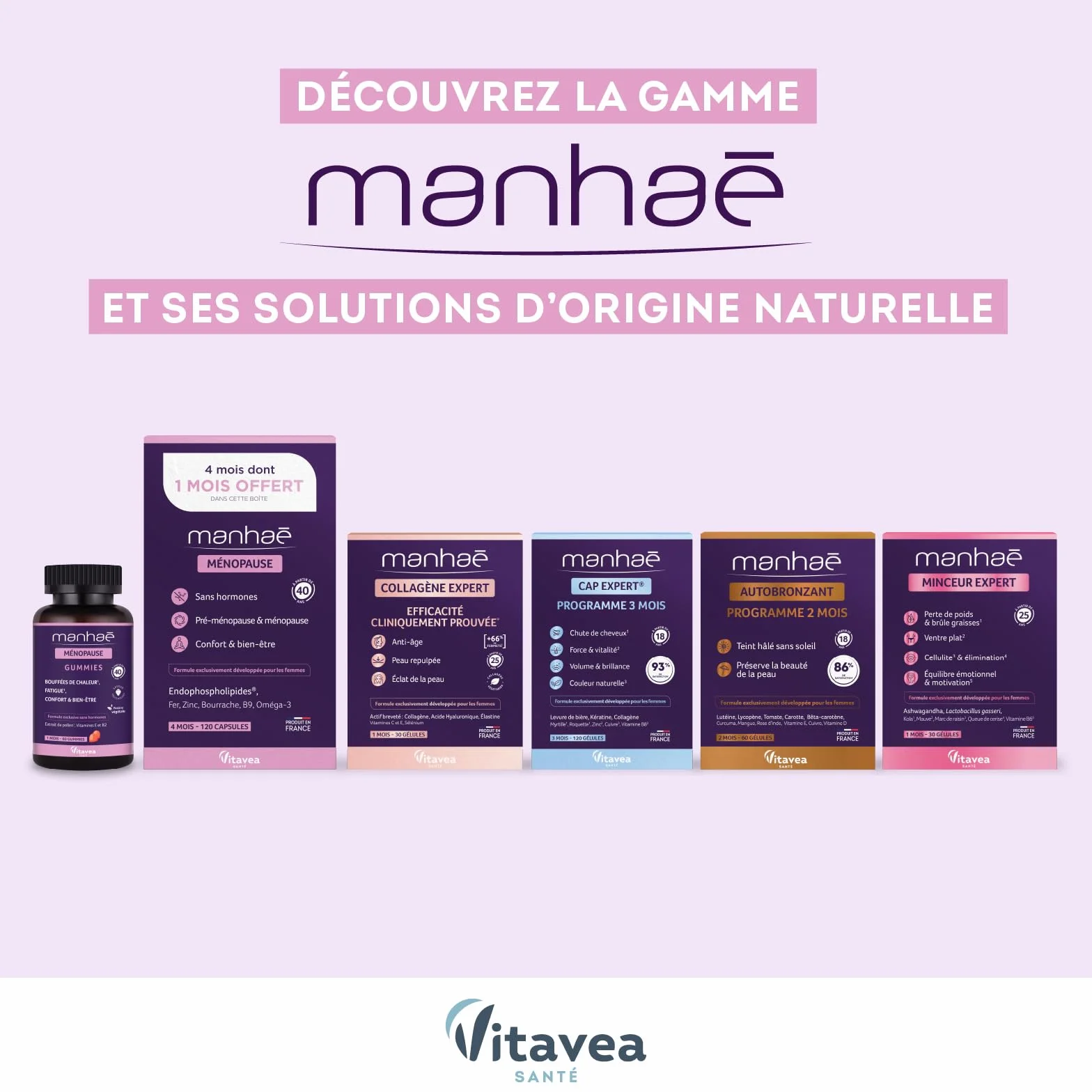 Vitavea Manhaé Solaire Complément alimentaire préparateur solaire 60 gélules Fabriqué en France