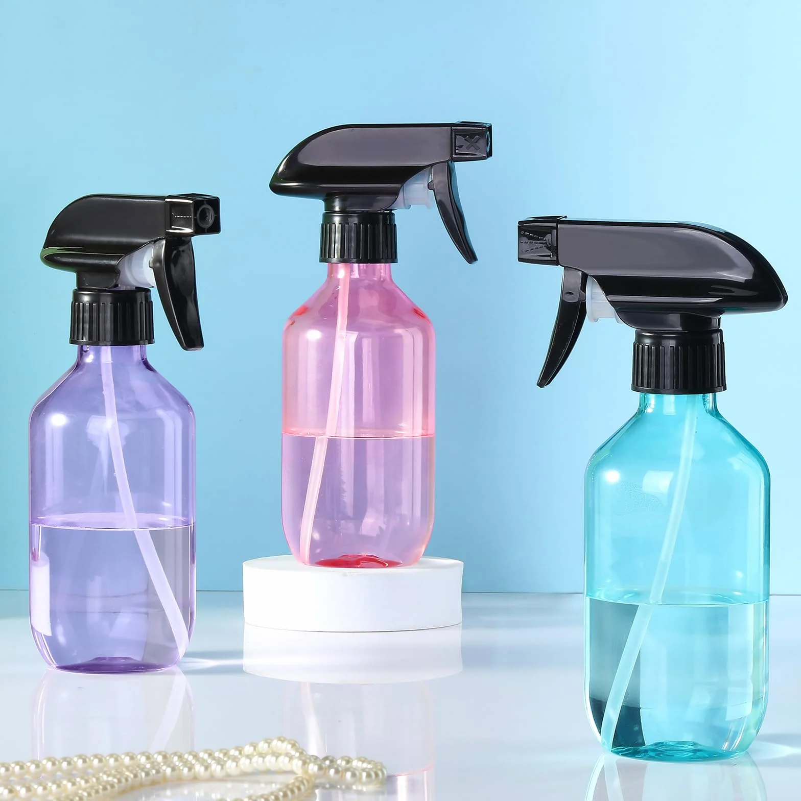 Lot de 2 flacons pulvérisateurs en plastique rechargeables de 300 ml pour plantes, jardin, nettoyage des animaux domestiques, coiffeurs, soins de voiture