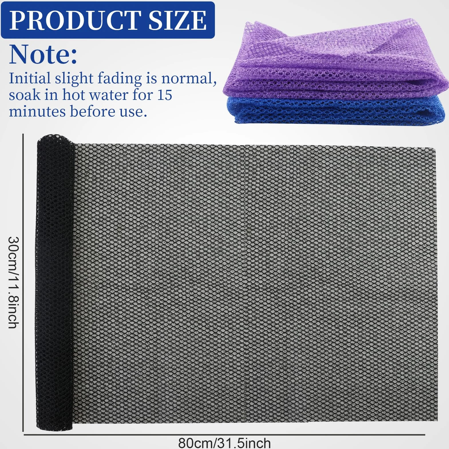 Lot de 4 éponges africaines exfoliantes 80 x 30 cm - Filet pour corps