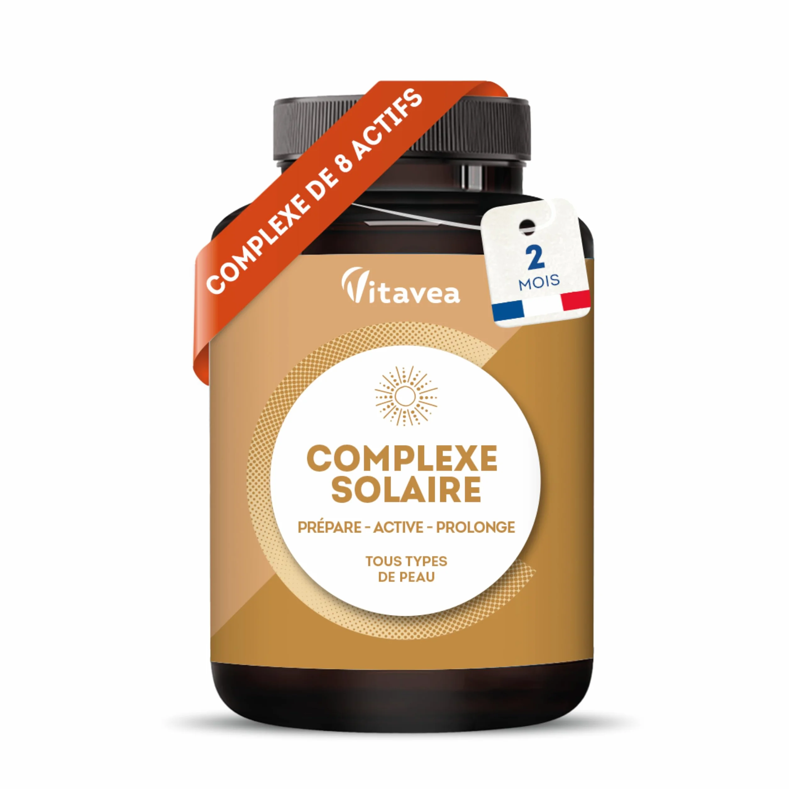 Vitavea Préparateur Solaire Accélérateur Bronzage 60 gélules Bêta-Carotène Lycopène Cuivre Huile Bourrache