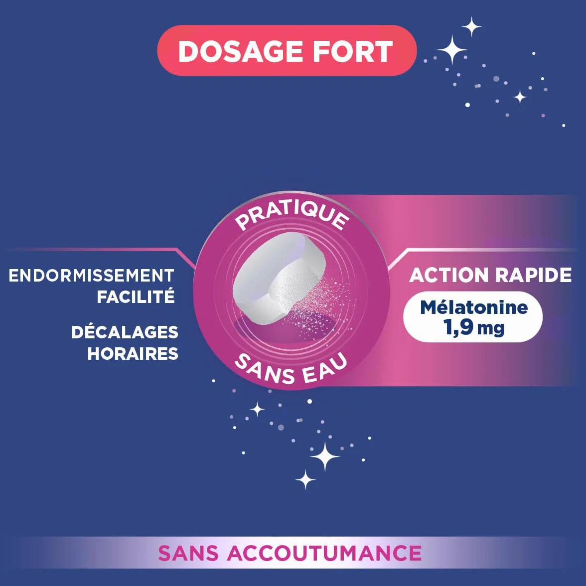 Forté Pharma Mélatonine 1900 Flash 1,9mg Complément Alimentaire Sommeil Adulte 30 comprimés orodispersibles