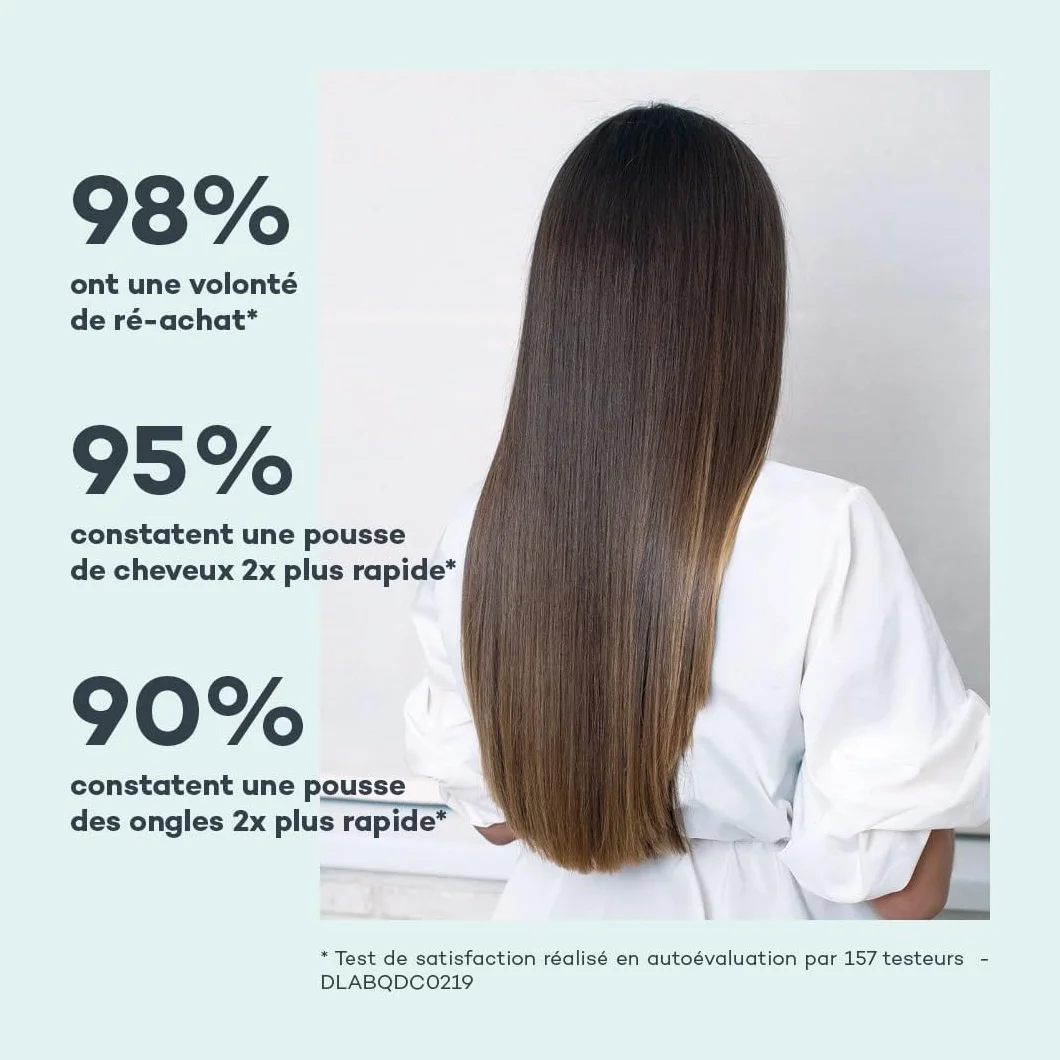 D-LAB Complexe de Pousse Cheveux 1 Mois Complément Alimentaire Stimule Pousse Rapide Répare Fibre Nourrit Cheveu Renforcement Capillaire