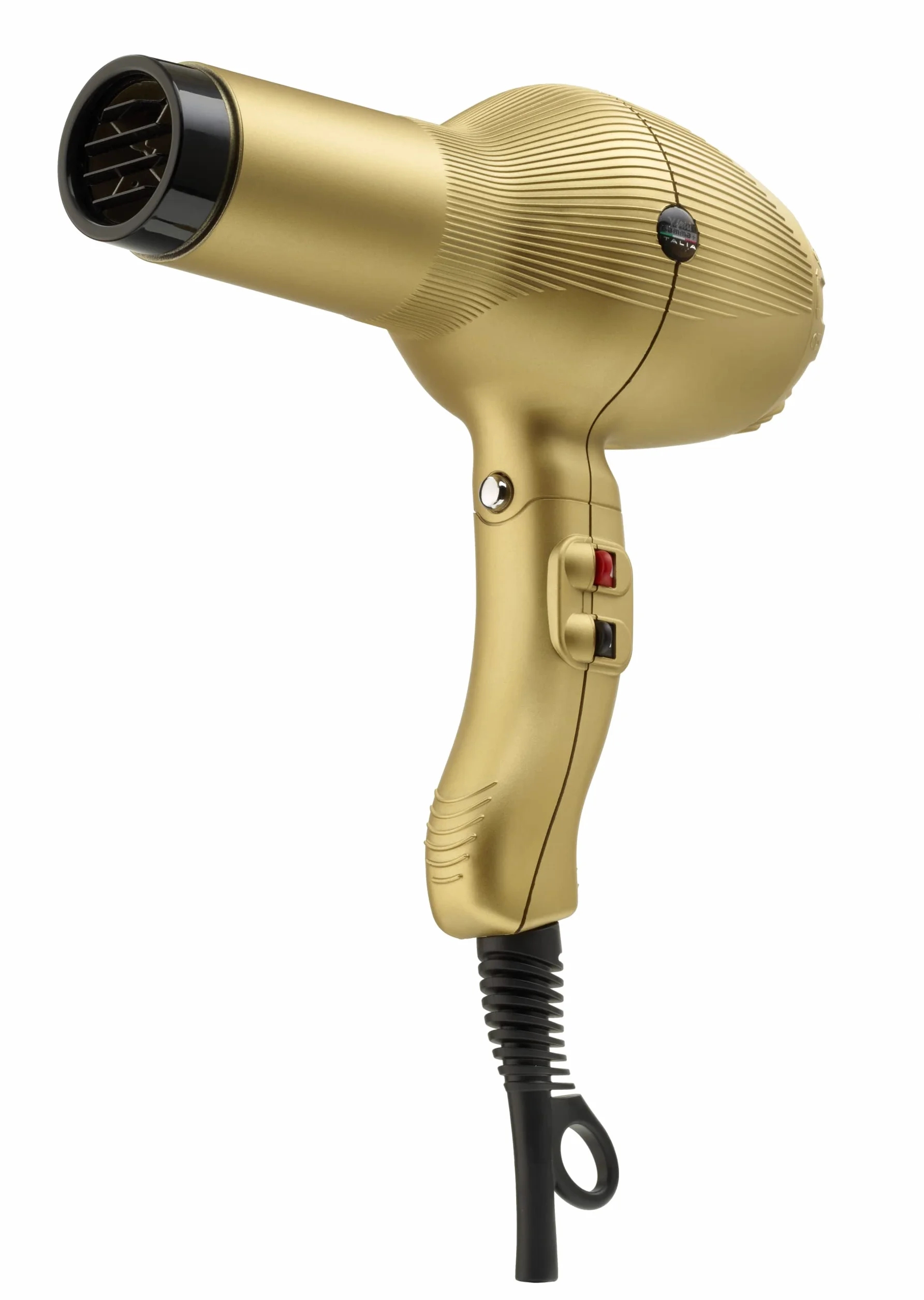 GAMMAPIU' Sèche-cheveux professionnel Barber Phon Gold Or, générateur ionique, sèche-cheveux pour barbe et moustache, léger, puissant, Fon technologie ionique, grille enduite de tourmaline, W