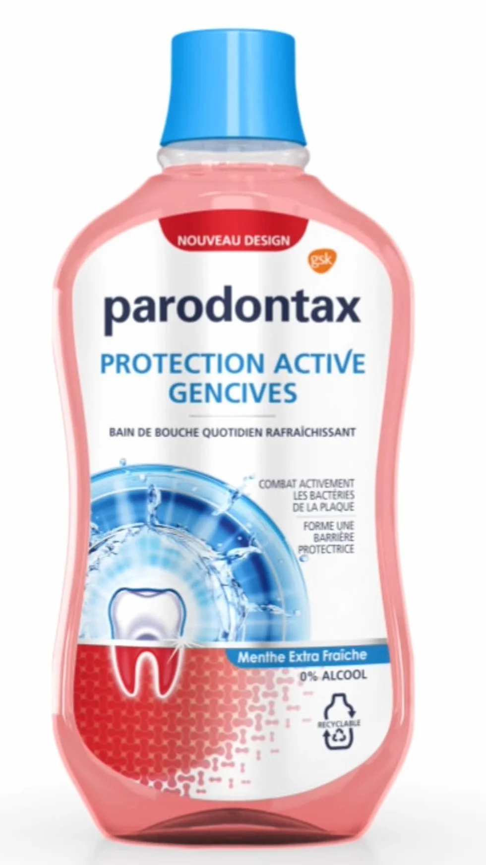 Parodontax Bain de Bouche Quotidien Protection Active 500 ml Sans Alcool