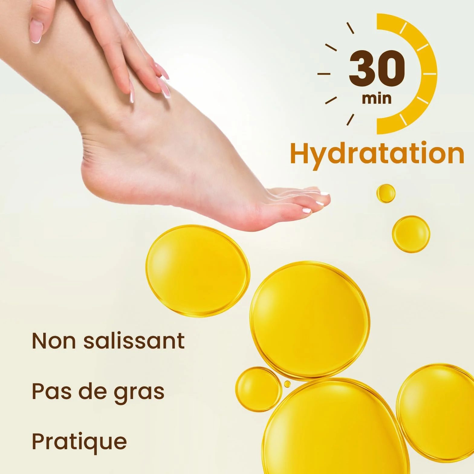 Masque Pied Hydratant au Beurre de Karité, Huile de Jojoba et Vitamine E pour Pieds Très Secs et Abîmés – 6 Paires