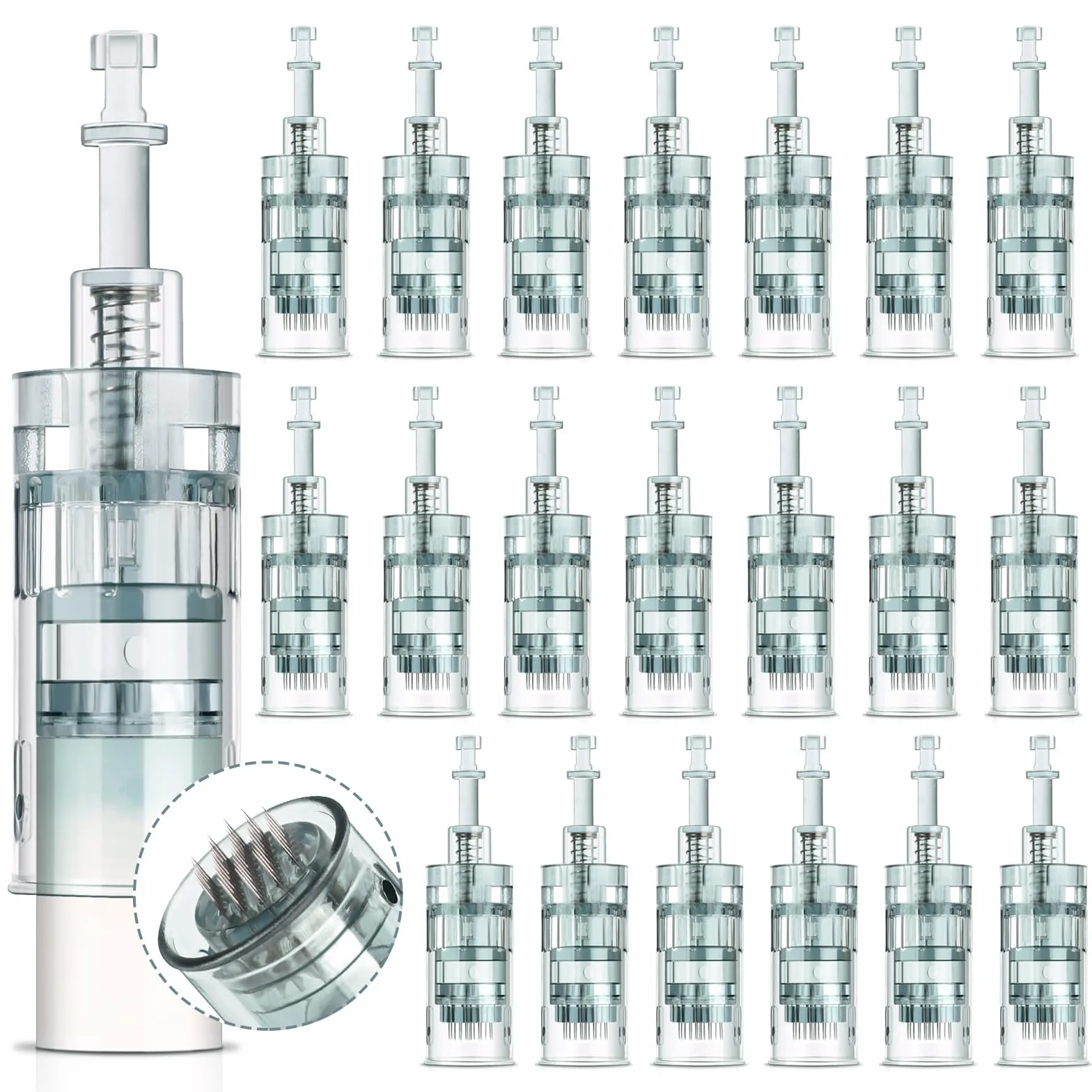 20 Pièces Dermapen M8 Cartouches d'Aiguilles de Rechange 36 Pins, Aiguilles Microneedling pour Derma Pen Ultima M8 M7S Système de Micro Aiguilles automatique à baïonnette 3 emplacements