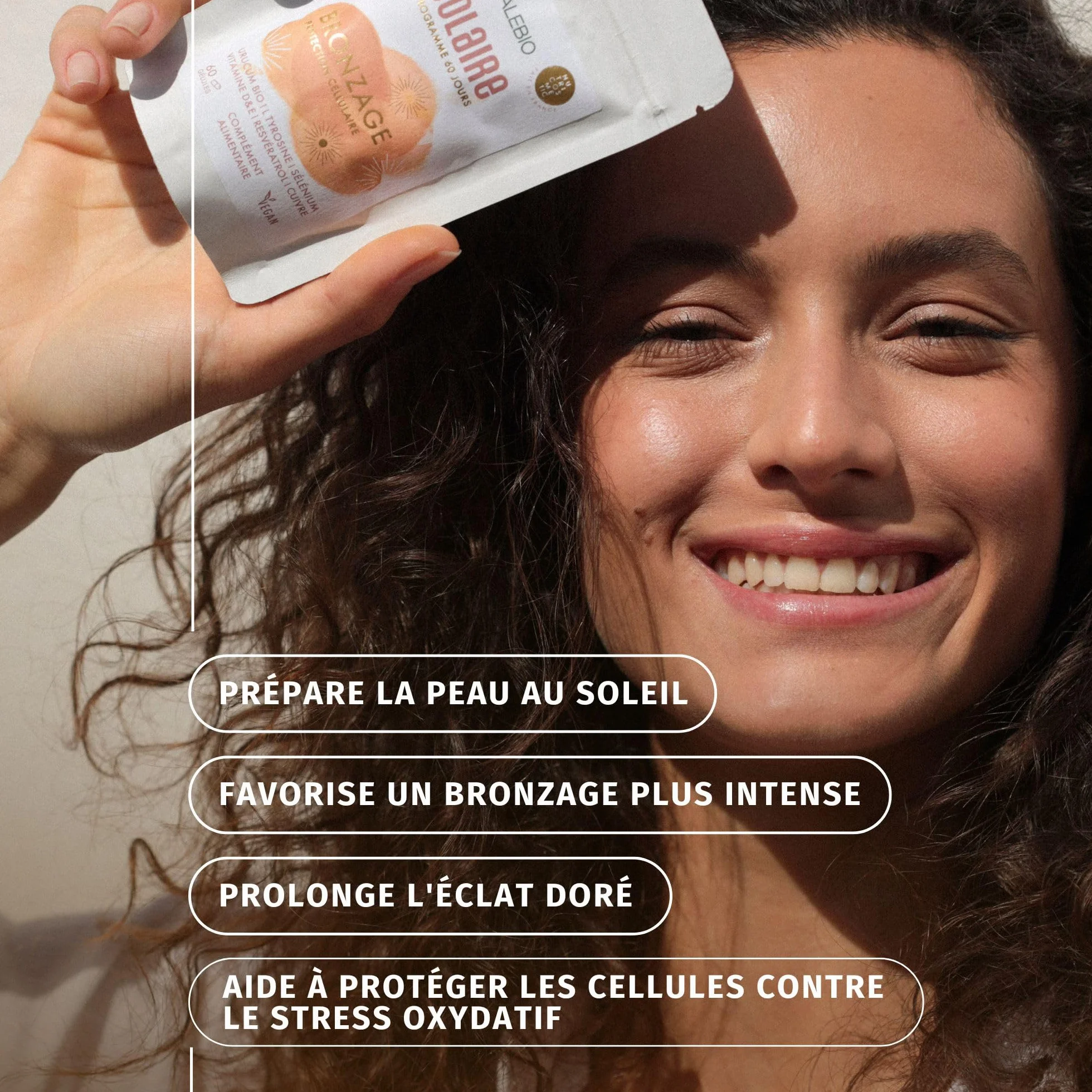 Complément alimentaire solaire Valebio 60 gélules Vitamines D3 accélère bronzage