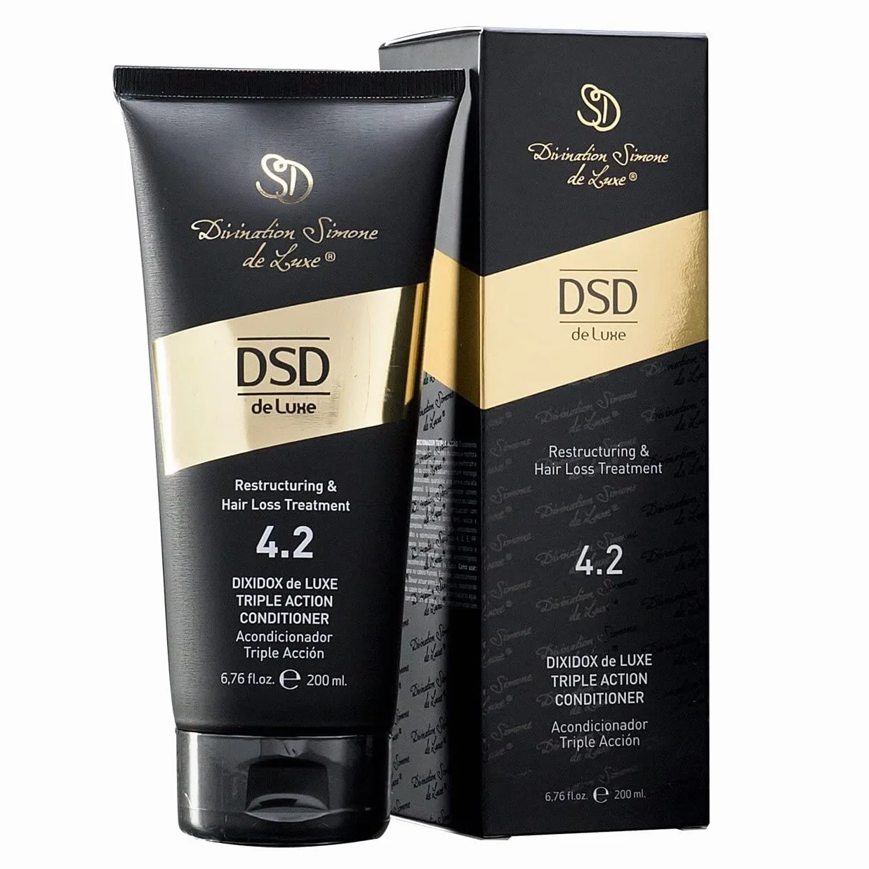 Divination Simone De Luxe 4.2M DSD Triple Action Après-Shampooing 200 ml Le Traitement Revitalisant Dixidox Aide à Améliorer Régénérer et Protéger la Structure du Cheveu