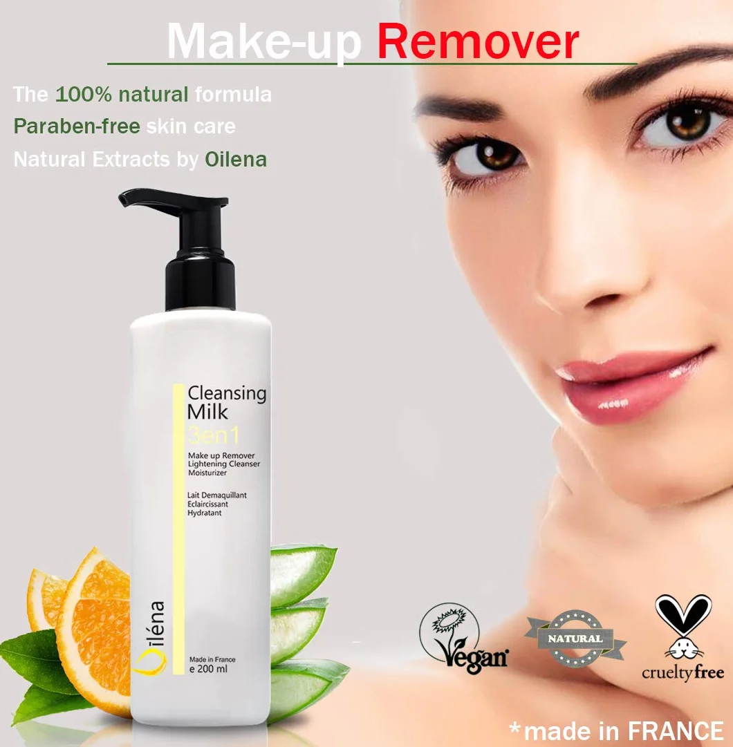 Lait Démaquillant Micellaire 3en1 – Vegan & Naturel – Démaquille Waterproof, Nettoie, Hydrate – Peaux Sensibles – Aloe Vera, Vitamine E, Amande & Papaye – 3 x 200 ml – Made in France