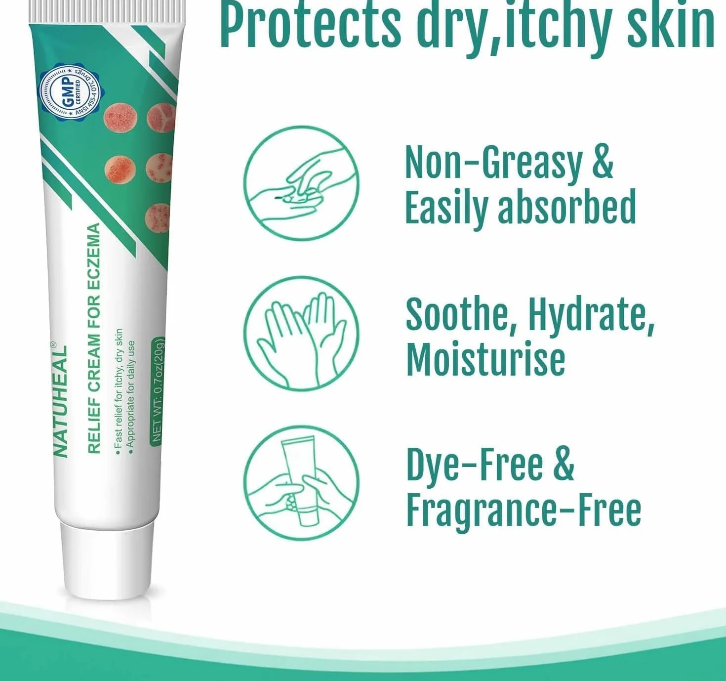 Crème Anti-Démangeaisons Eczéma Apaisante Réparatrice Peaux Sèches Irritées 20g
