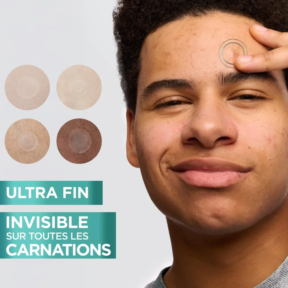 GARNIER Pure Active Patch Bouton Pack XXL Hydrocolloïde Invisible Ultra-Fin Homme Femme