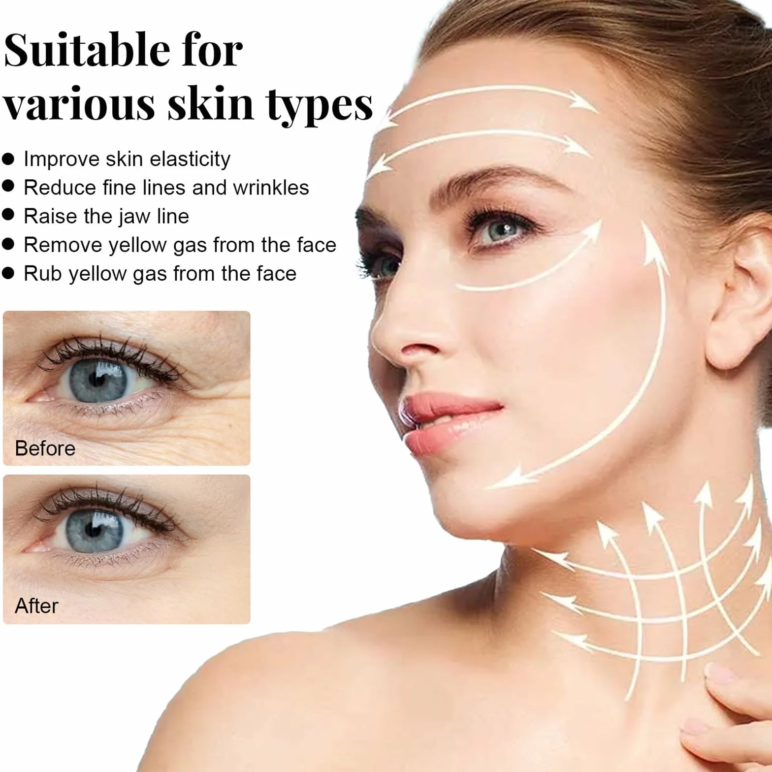 Kit De Levage De Fil Protéinés Visage, Sérum Facial Raffermissant Anti-Rides