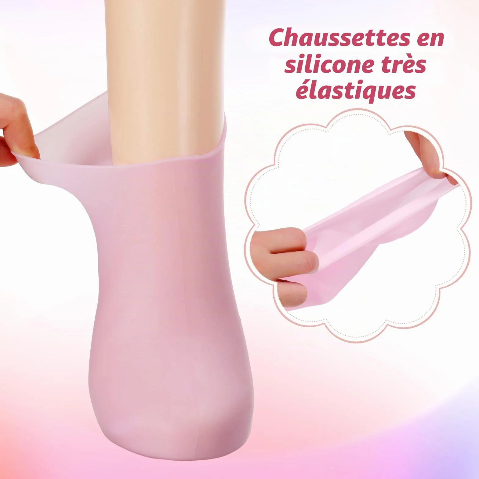 Chaussettes en silicone hydratantes pour pieds secs et fissurés, EU 35-38, Lot de 3 paires