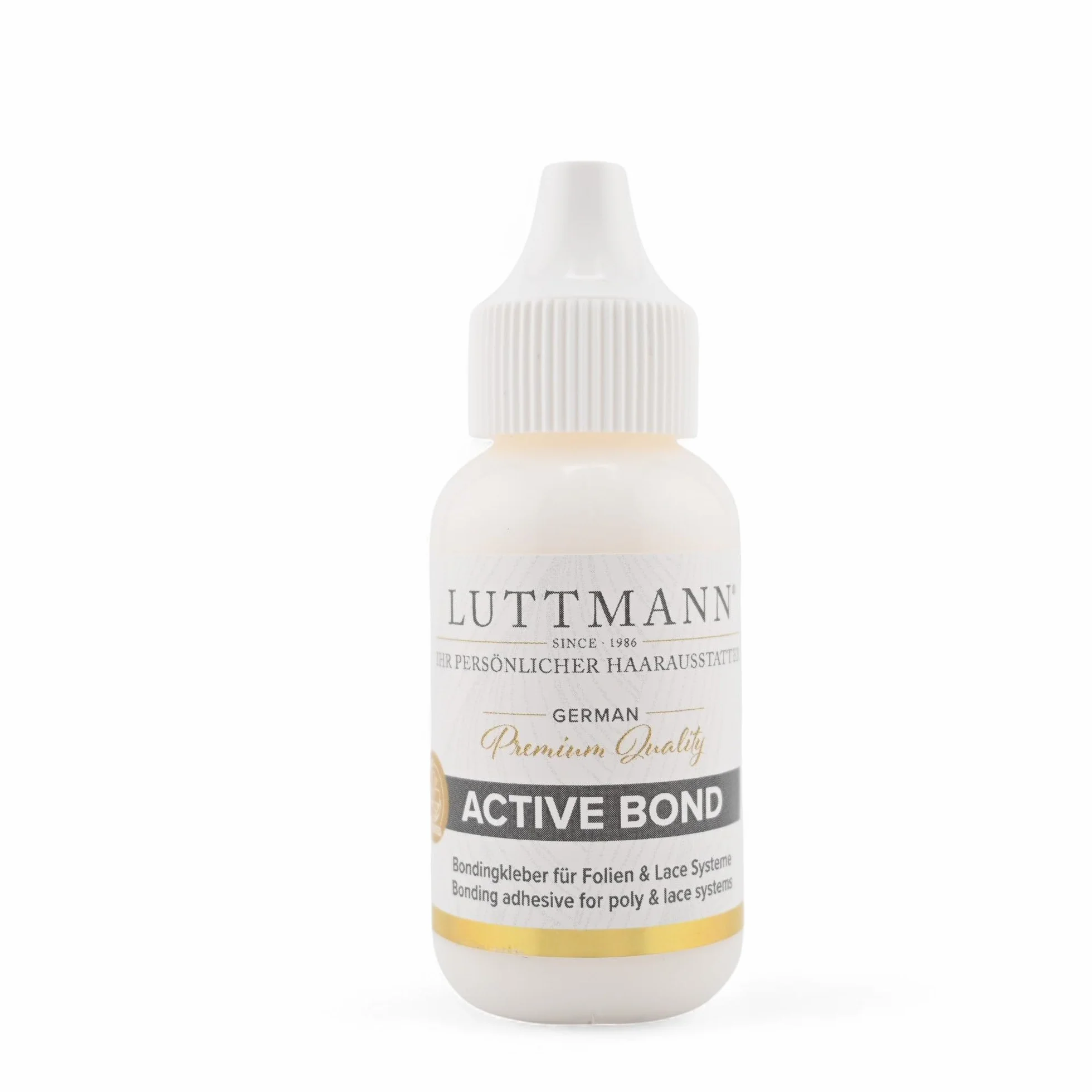 Active Bond 38 ml - La colle à perruque professionnelle avec une tenue maximale pour les Lace Wigs, les toupets, les systèmes capillaires & les postiches - testée dermatologiquement