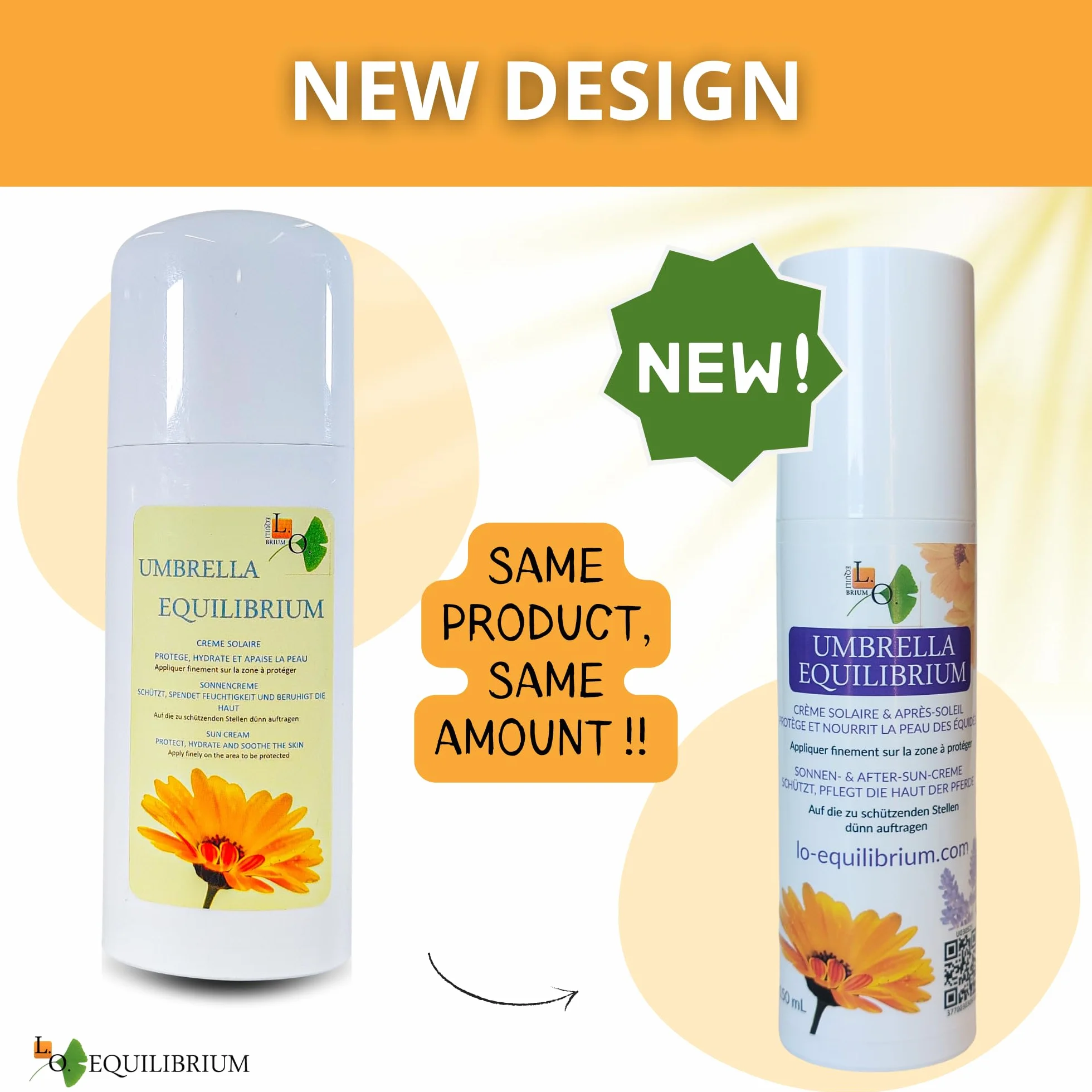 Umbrella Equilibrium -2en1 - Crème Protection Solaire UV et après Soleil Naturel pour Cheval - A Base de Calendula, Carotte, germes de blé, Lavande, et filtres UV minéraux