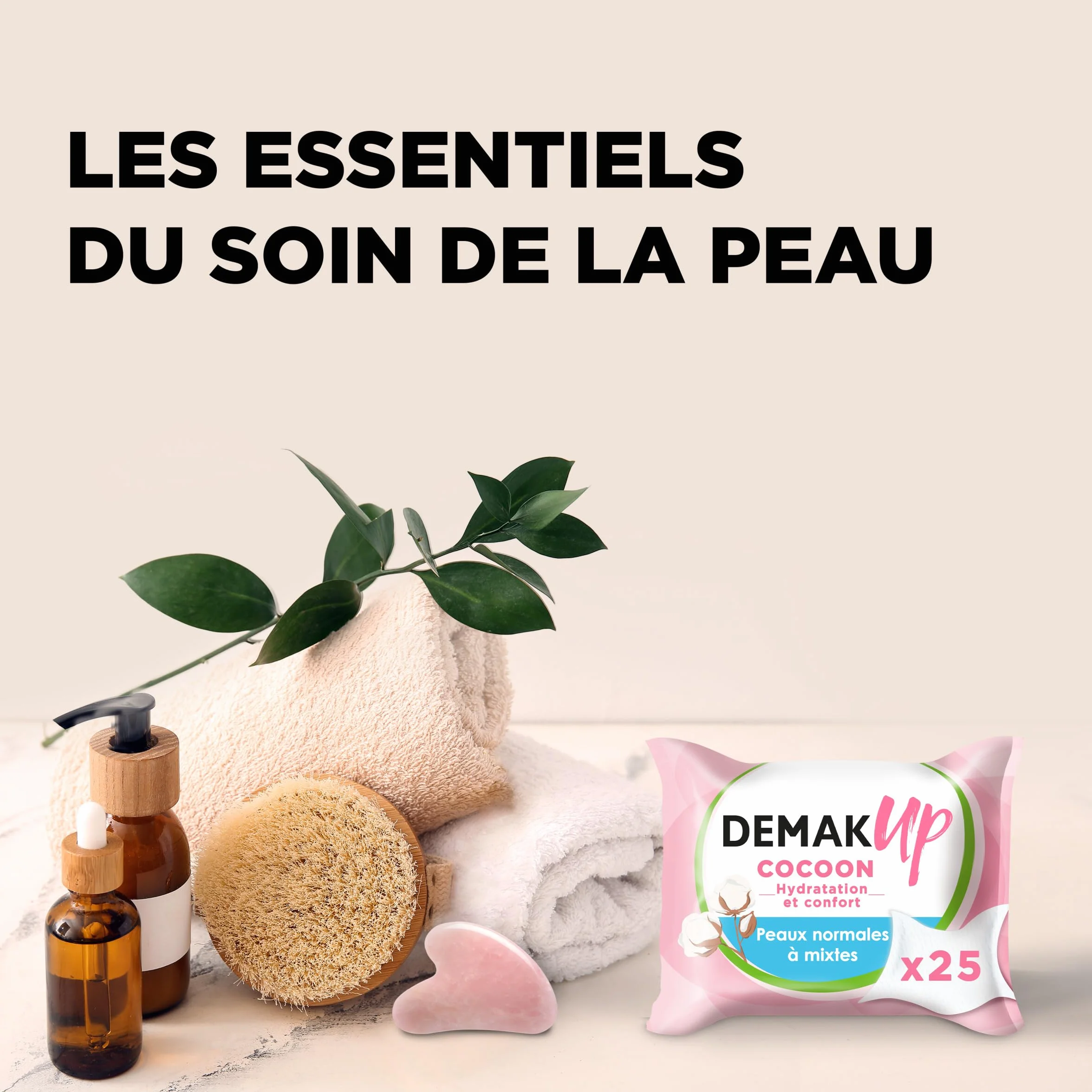 Demak'Up Cocoon Lingettes à démaquiller Peaux Normales Mixtes 75 Lingettes