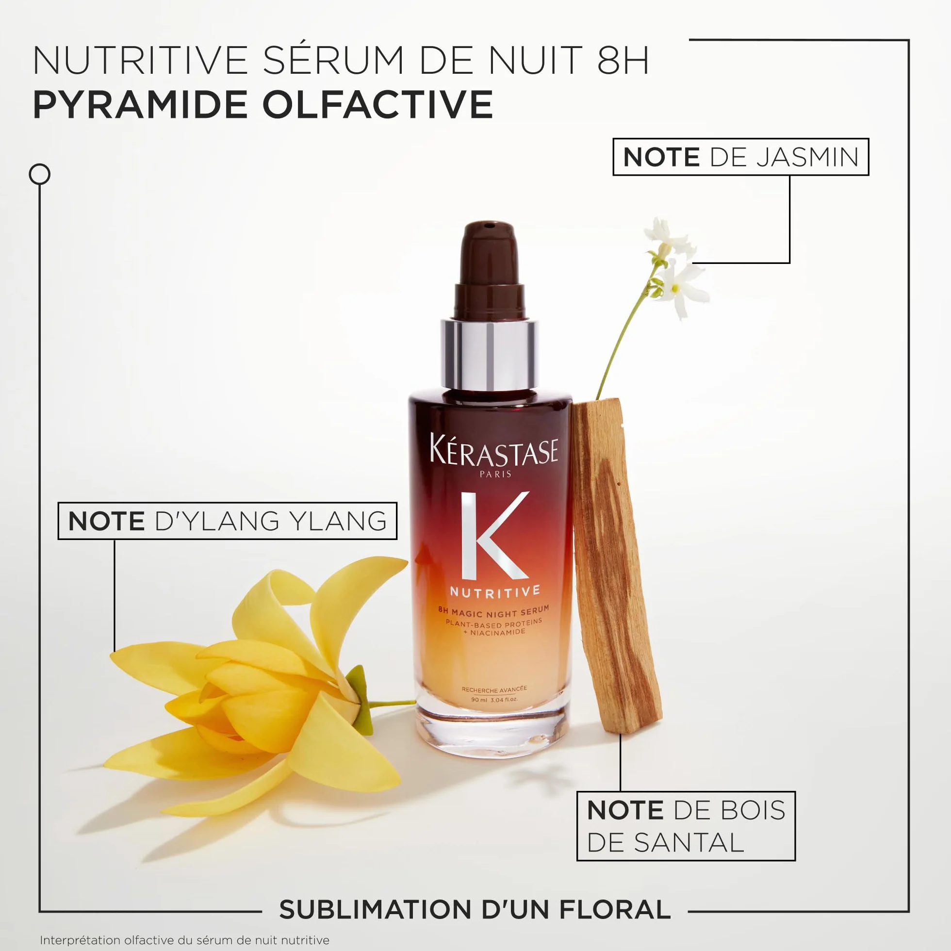 KERASTASE Nutritive 8H Magic Night Serum Cheveux Secs Nourrit Protège Humidité Protéines Végétales Niacinamide