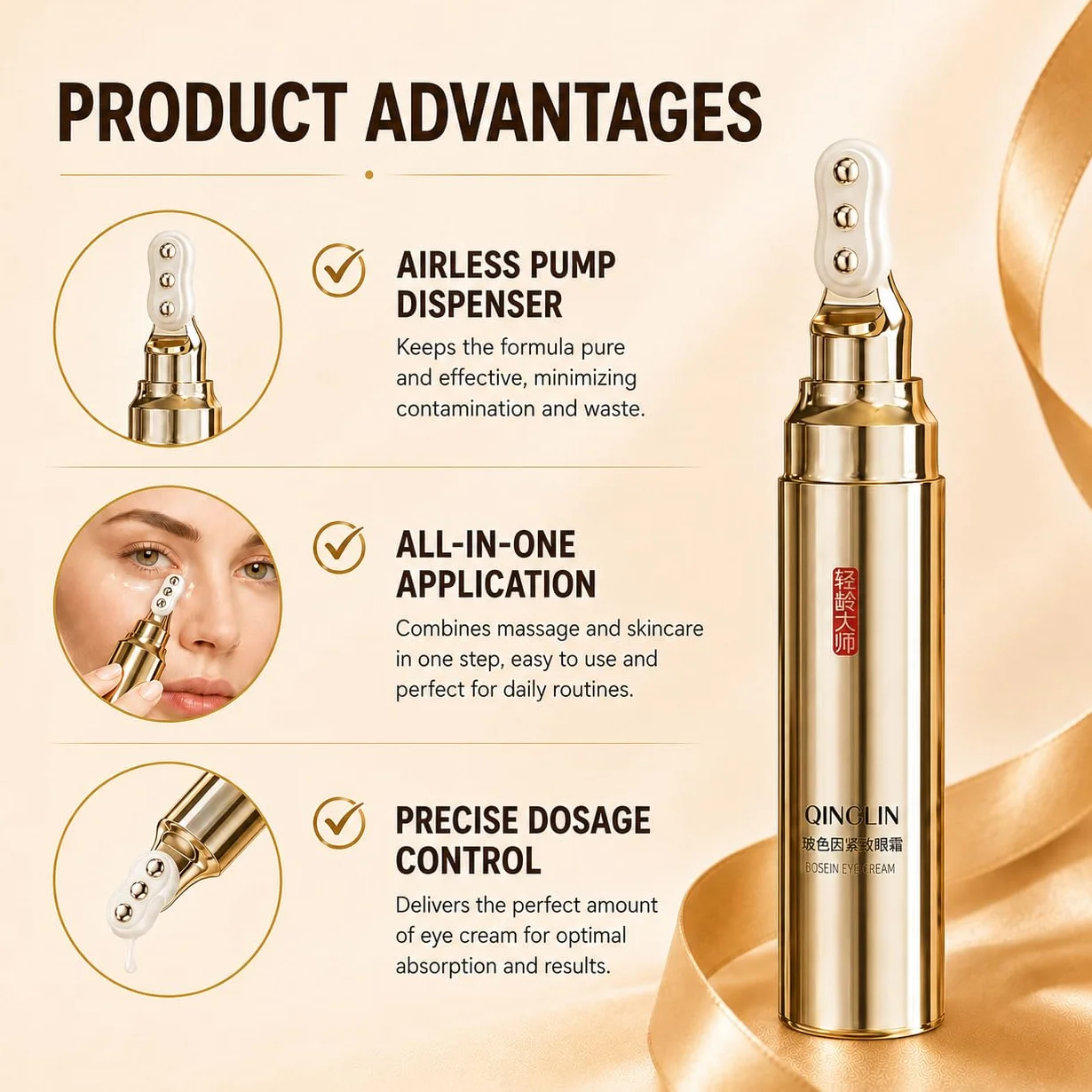 QINGLIN Crème Contour des Yeux Raffermissante