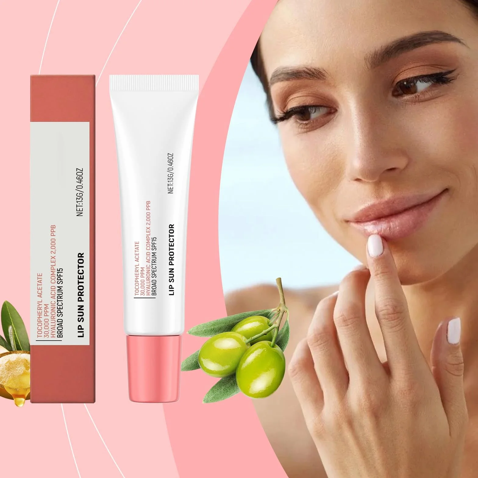 Tinted Glow SPF 15 Sunscreen Lip Balm with Hyaluronic Acid and Vitamin E for Dry Sensitive Lips