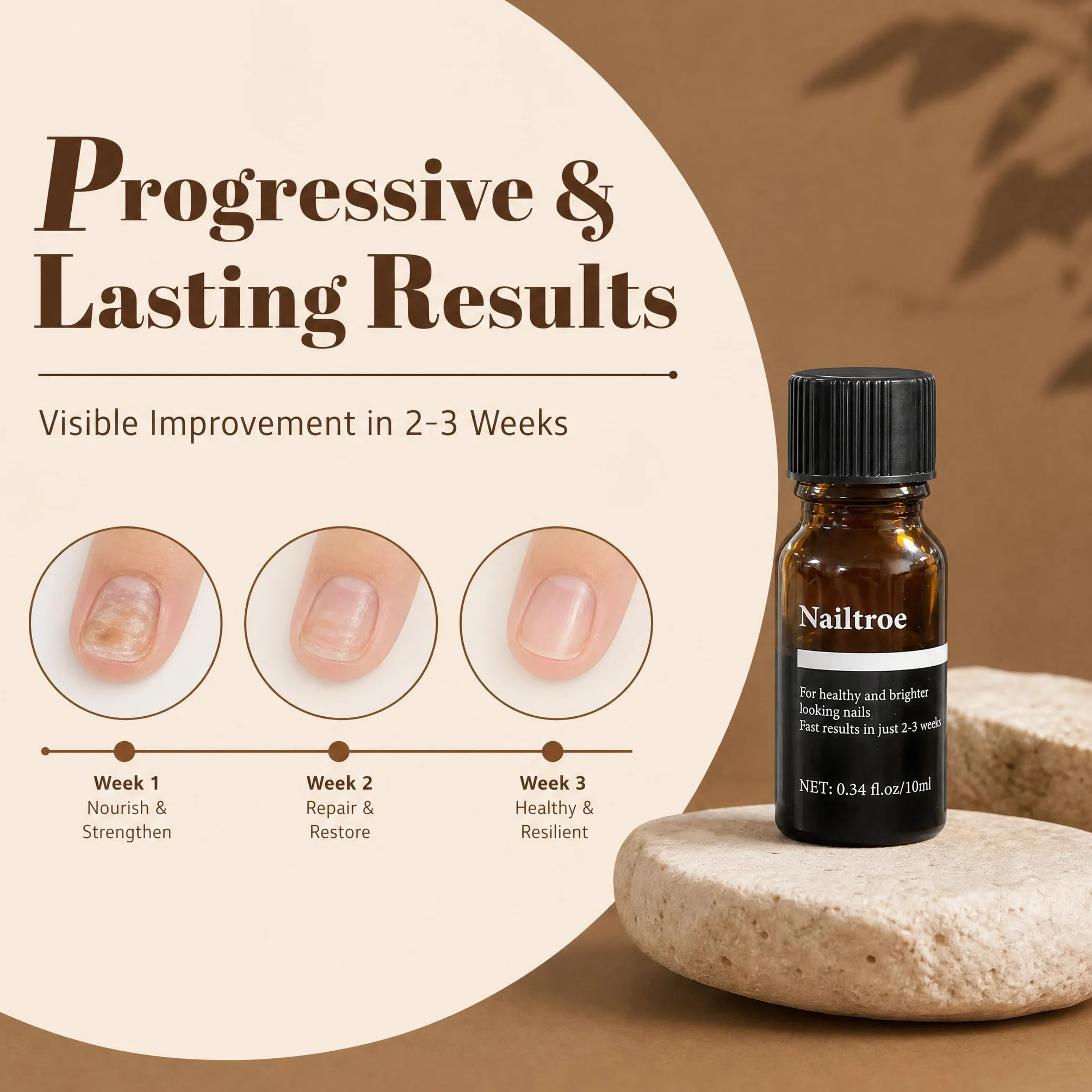 Mycose Ongles des Pieds - Traitement Antifongique Puissant, Soin Réparateur pour Ongles Abîmés, Nailtroe Formule Purifiante et Protectrice sans Colorants, 10ml