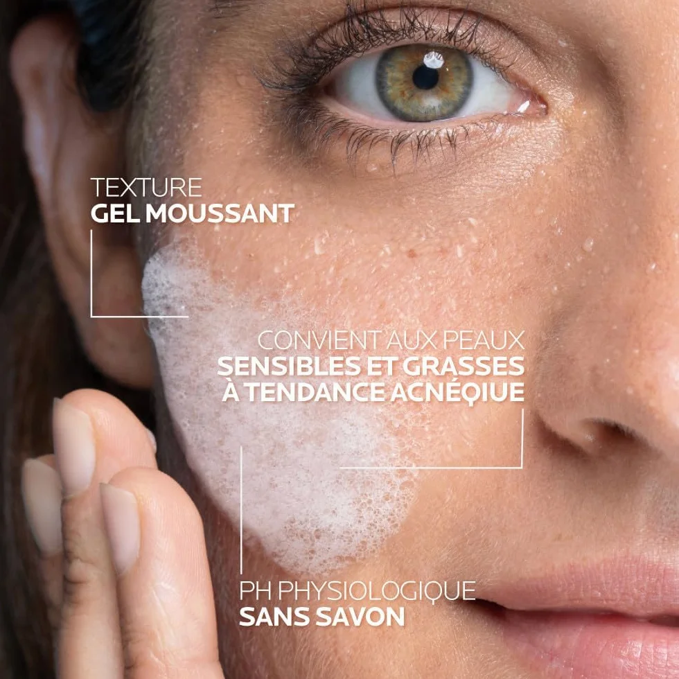 La Roche-Posay Effaclar gel moussant purifiant nettoyant peaux grasses lot de 2 x 400ml