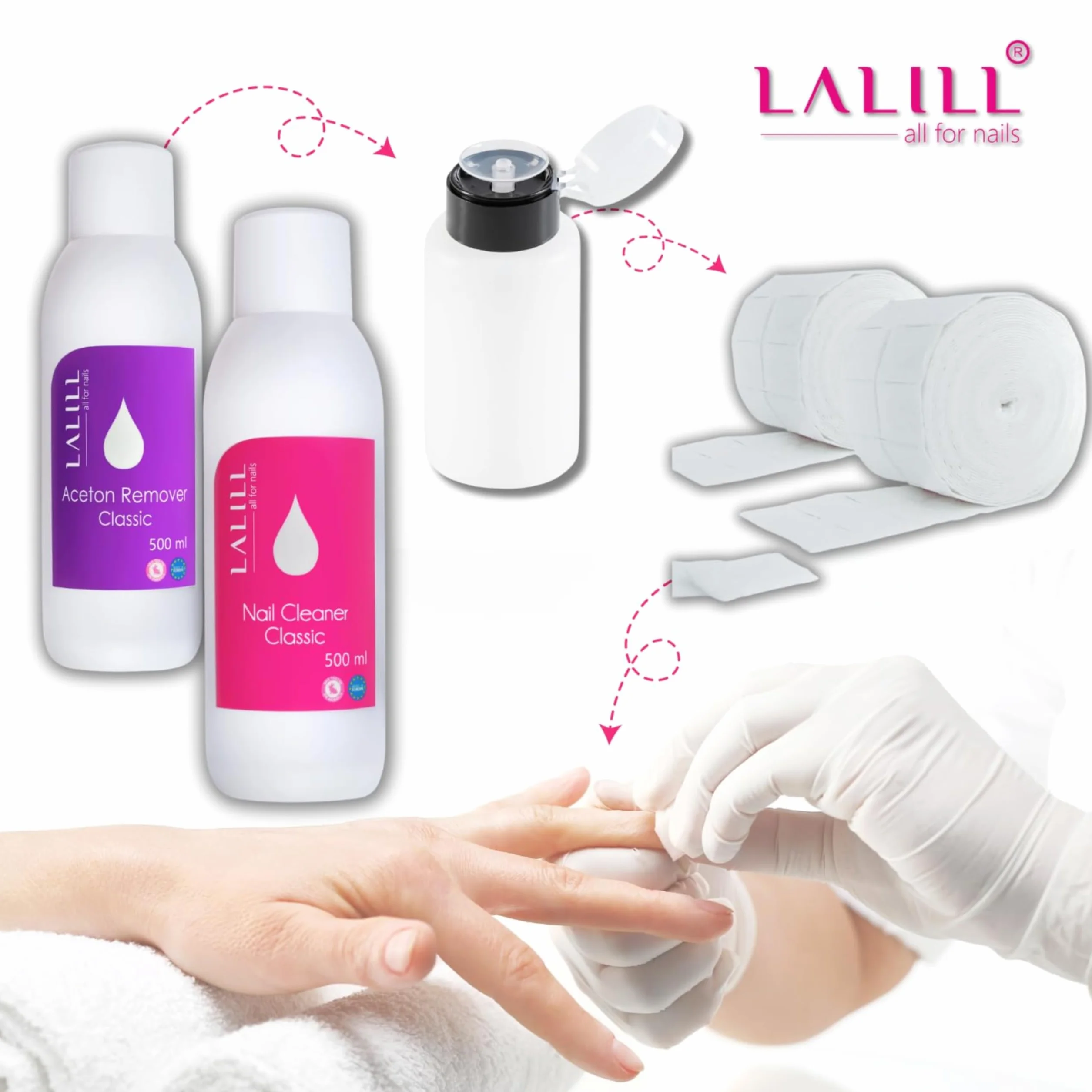 LALILL Tampons non pelucheux Aceton Remover Lingettes Nageldesign cellulose sans peluches