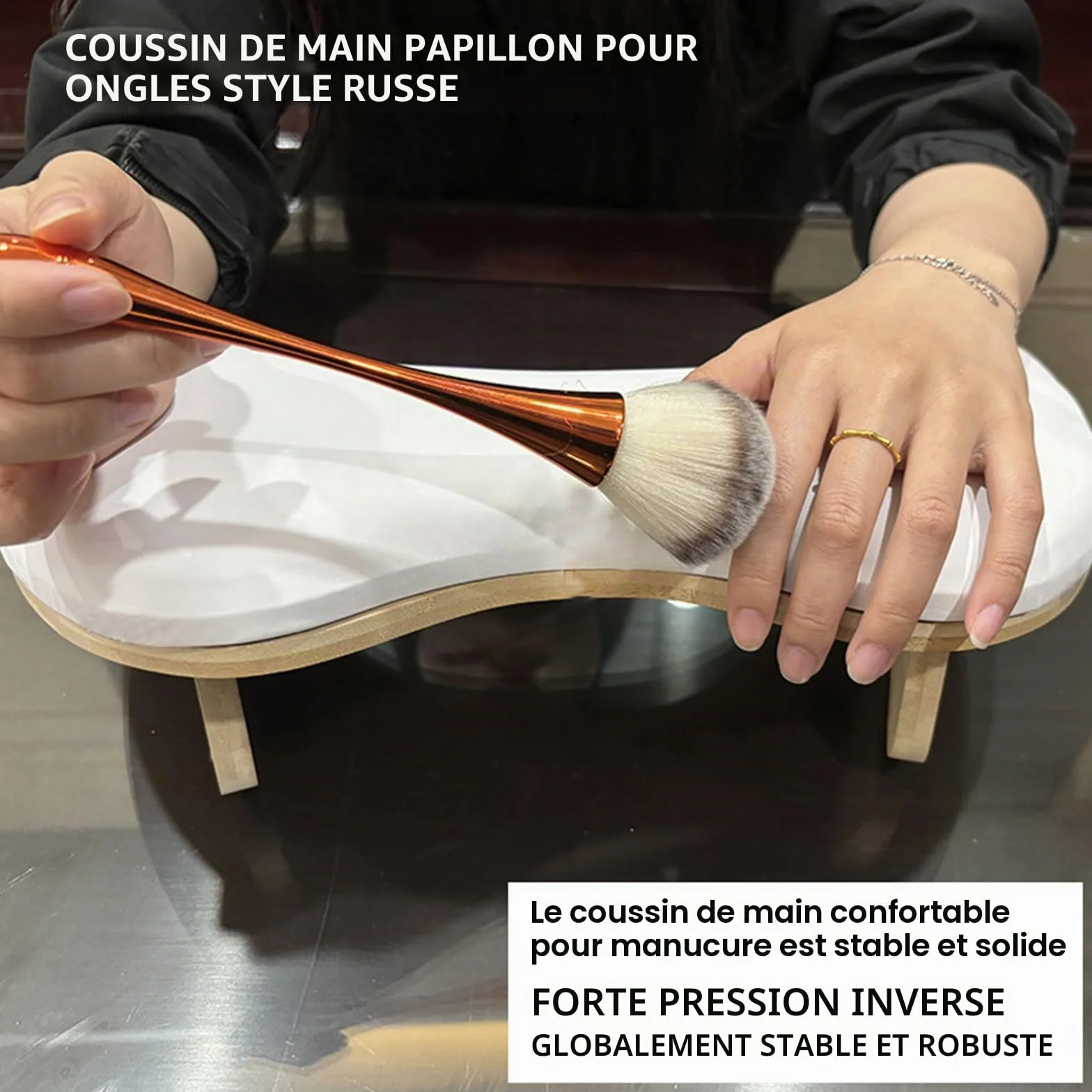 Repose-poignet en forme de U pour studio de manucure - Repose-poignet pour technicien des ongles - Pour table de manucure (blanc)