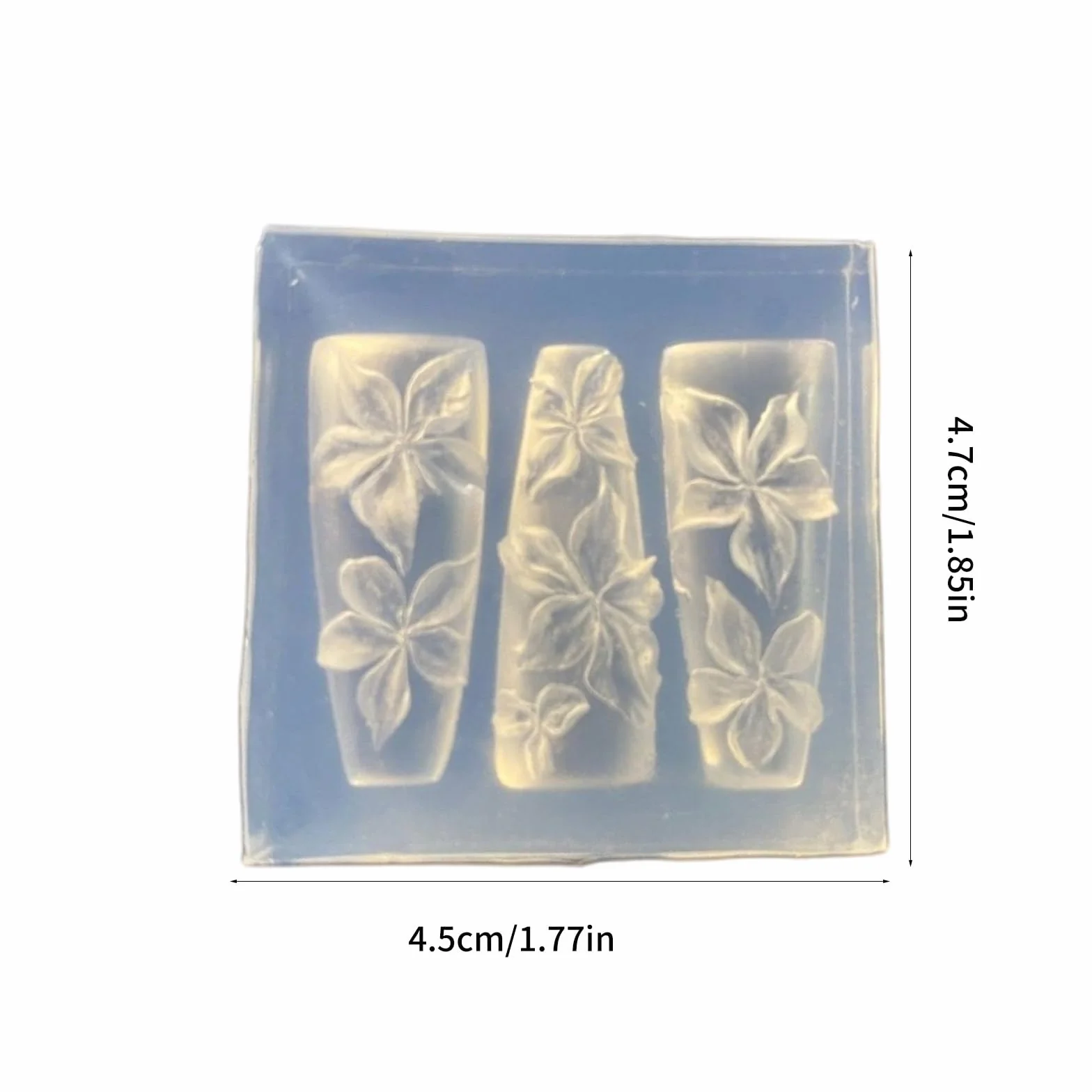 Moule réutilisable en silicone pour nail art motif floral fait à la main modèle de manucure