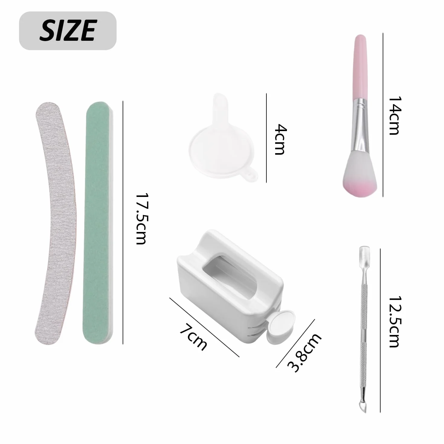 Kit d'ongles 6 pièces avec revêtement en poudre, système de plateau en poudre, outils de nail art