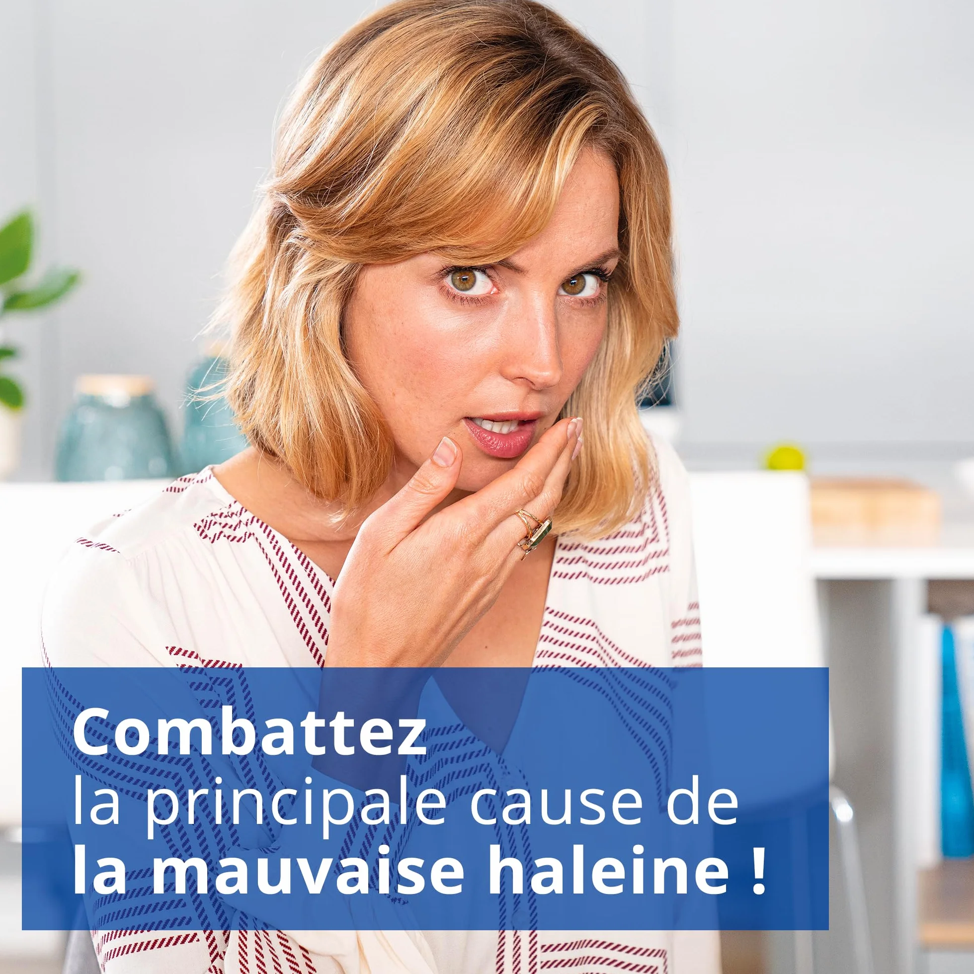 Bain de bouche sans alcool 500 ml arôme menthe lutte contre la mauvaise haleine 12 heures