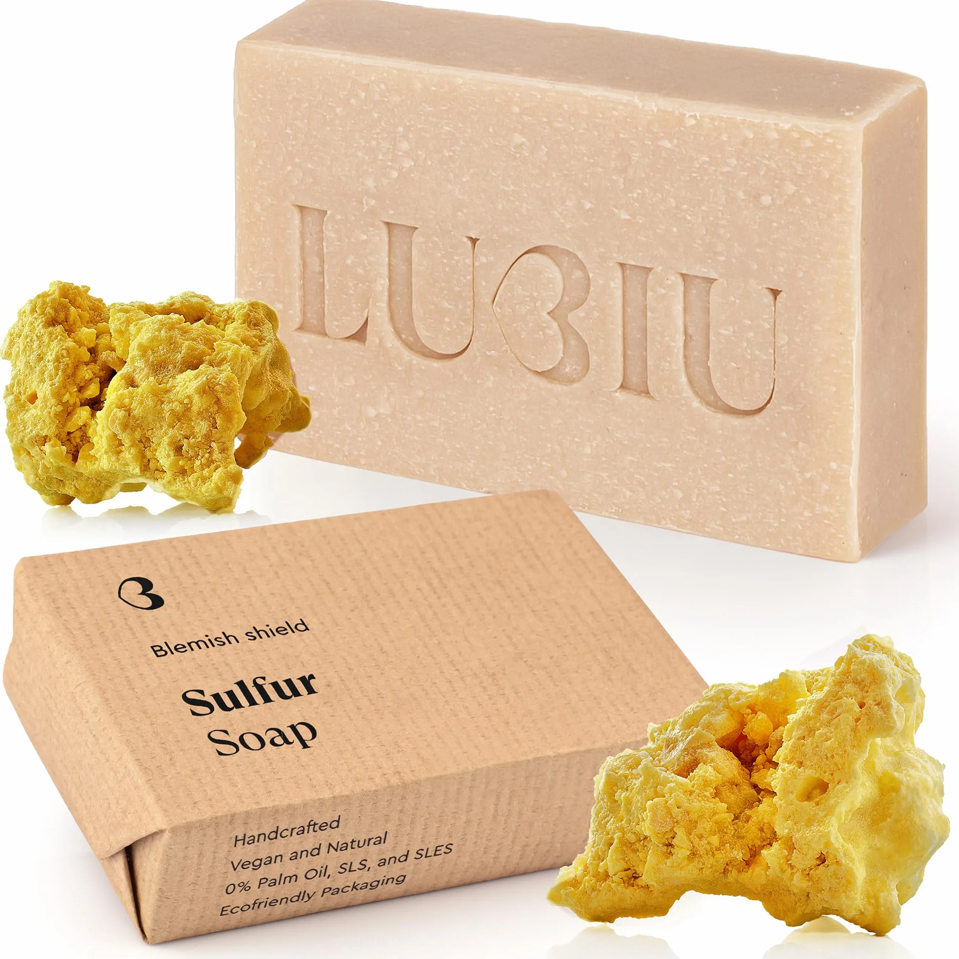 Savon au Soufre 100g Visage Acné Corps Sans Parfum Artisanal