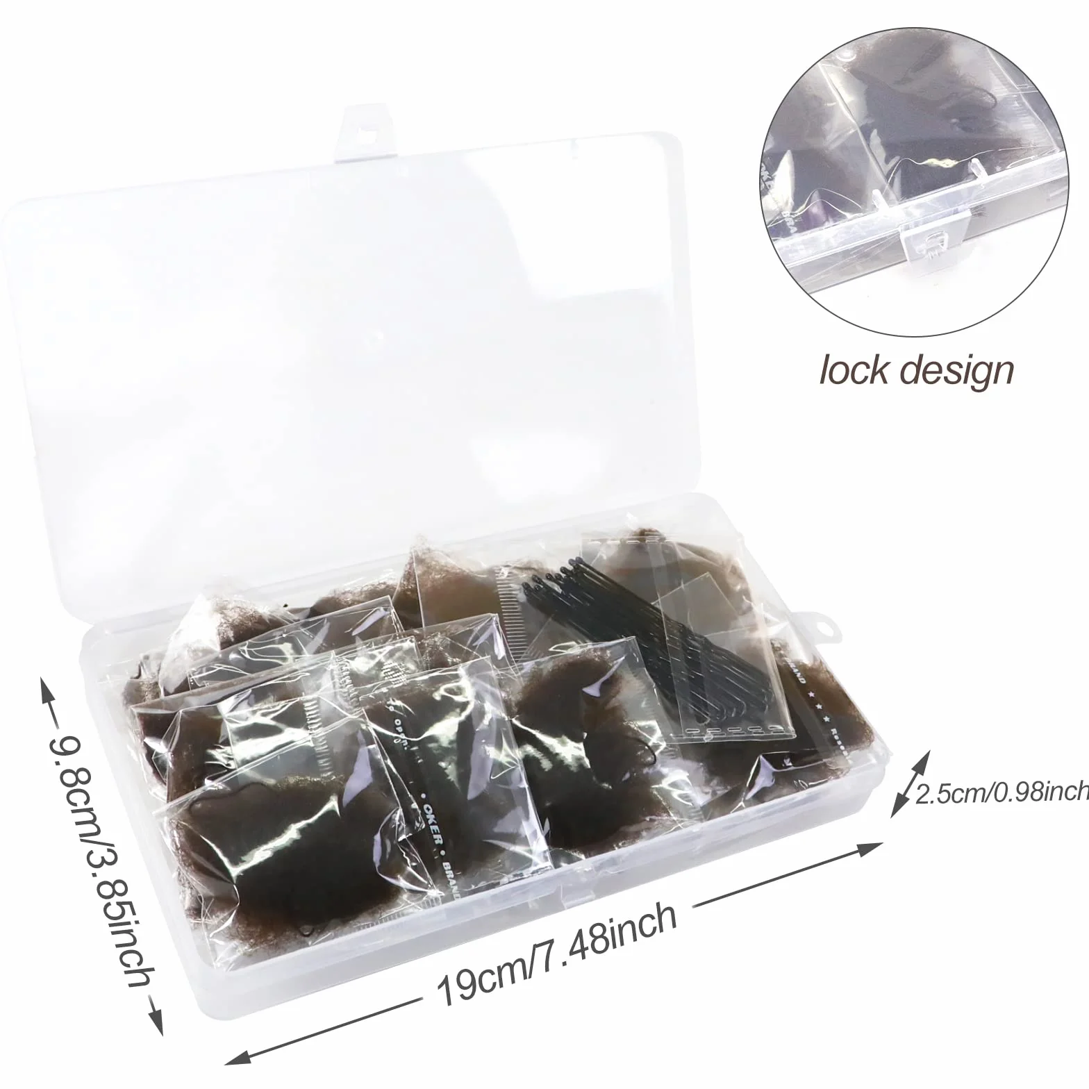 Filet Chignon 24 Pièces Filets À Cheveux Élastiques Invisibles 10 Pcs U Forme Pince Bord Maille Ballet Danse Marron