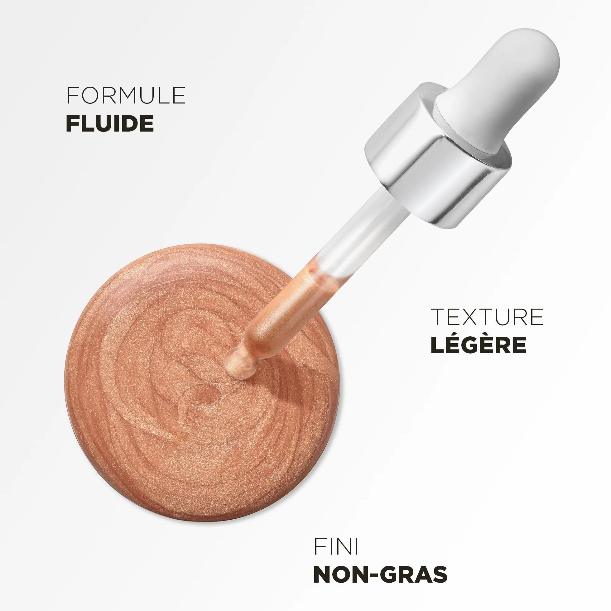 HUYGENS Élixir Perfecteur Illuminateur – Sérum Highlighter Liquide Effet Glow – Enlumineur de Teint Bio Hydratant – Eau de Source Marine, Aloe Vera & Nacres Dorées – 15 ml