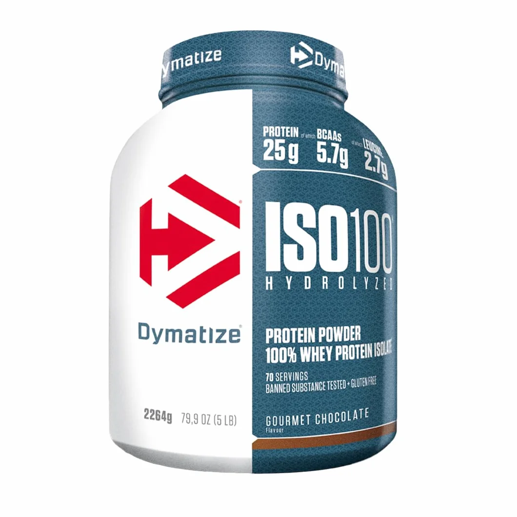 Dymatize ISO 100 Hydrolyzed Gourmet Chocolate 2264g Hydrolysat de Protéines de Whey Poudre d'Isolat