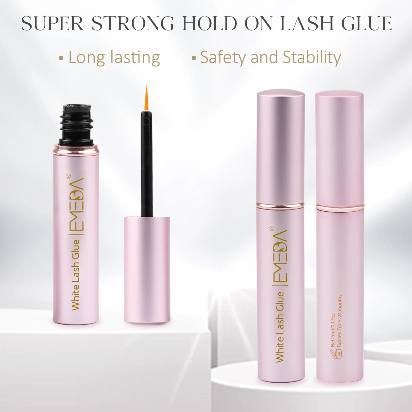 EMEDA Colle Faux Cils Blanche et Transparente - Latex Eyelash Glue Adhésive Imperméable 5ml